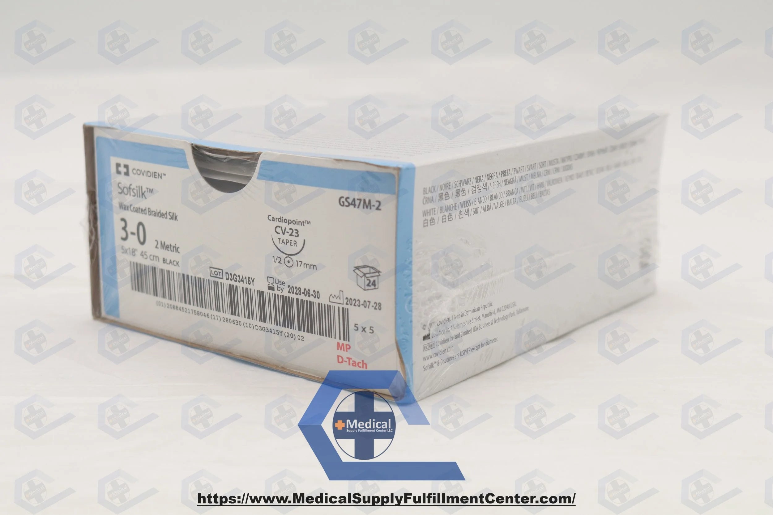 Covidien | GS47M-2 | SUTURE SOFSILK 3-0 5X18IN BLACK CV-23 DT CARDIOPOINT