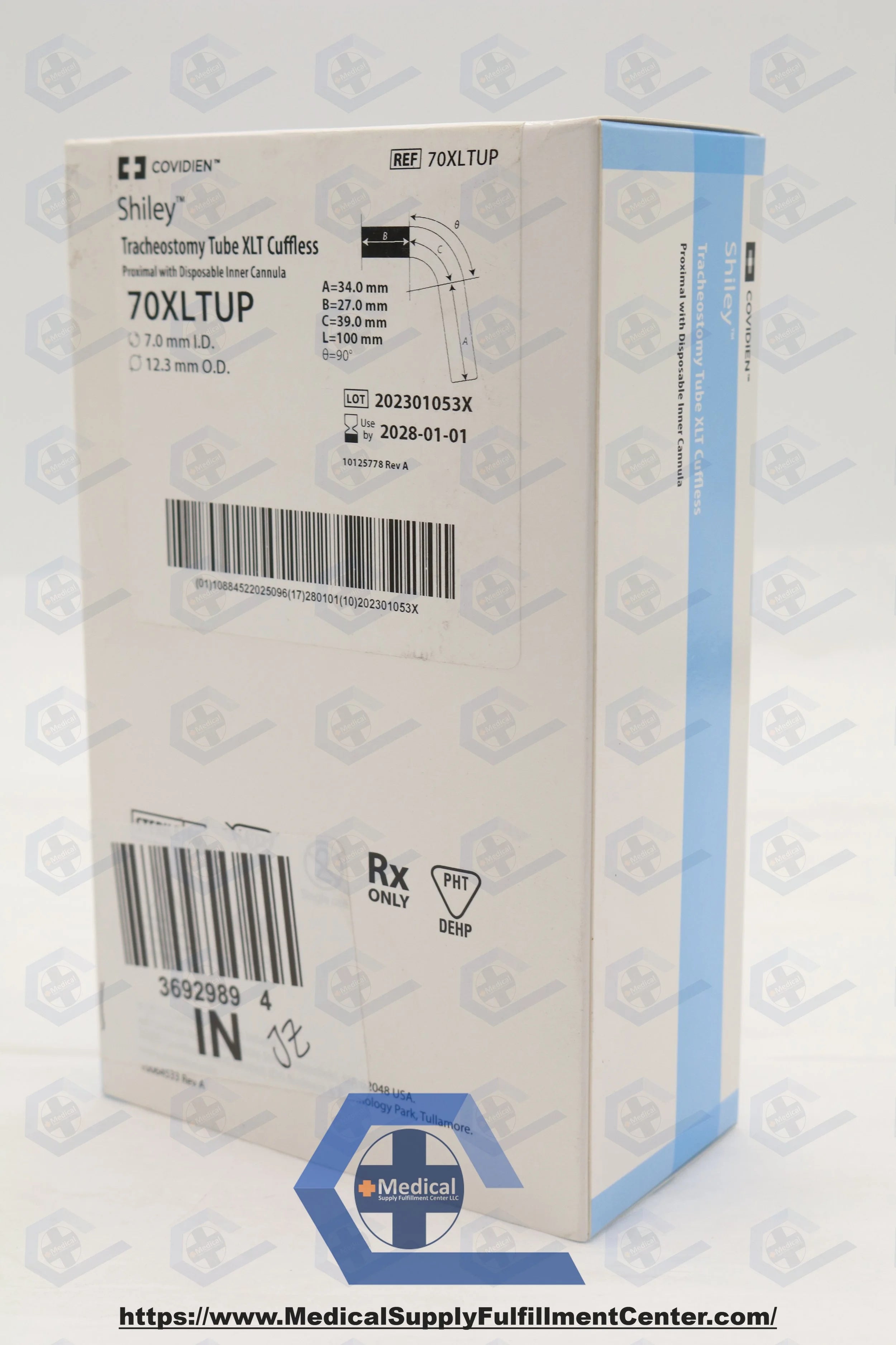 Covidien | 70XLTUP | Shiley Tracheostomy Tube XLT Cuffless, Proximal 7.0mm