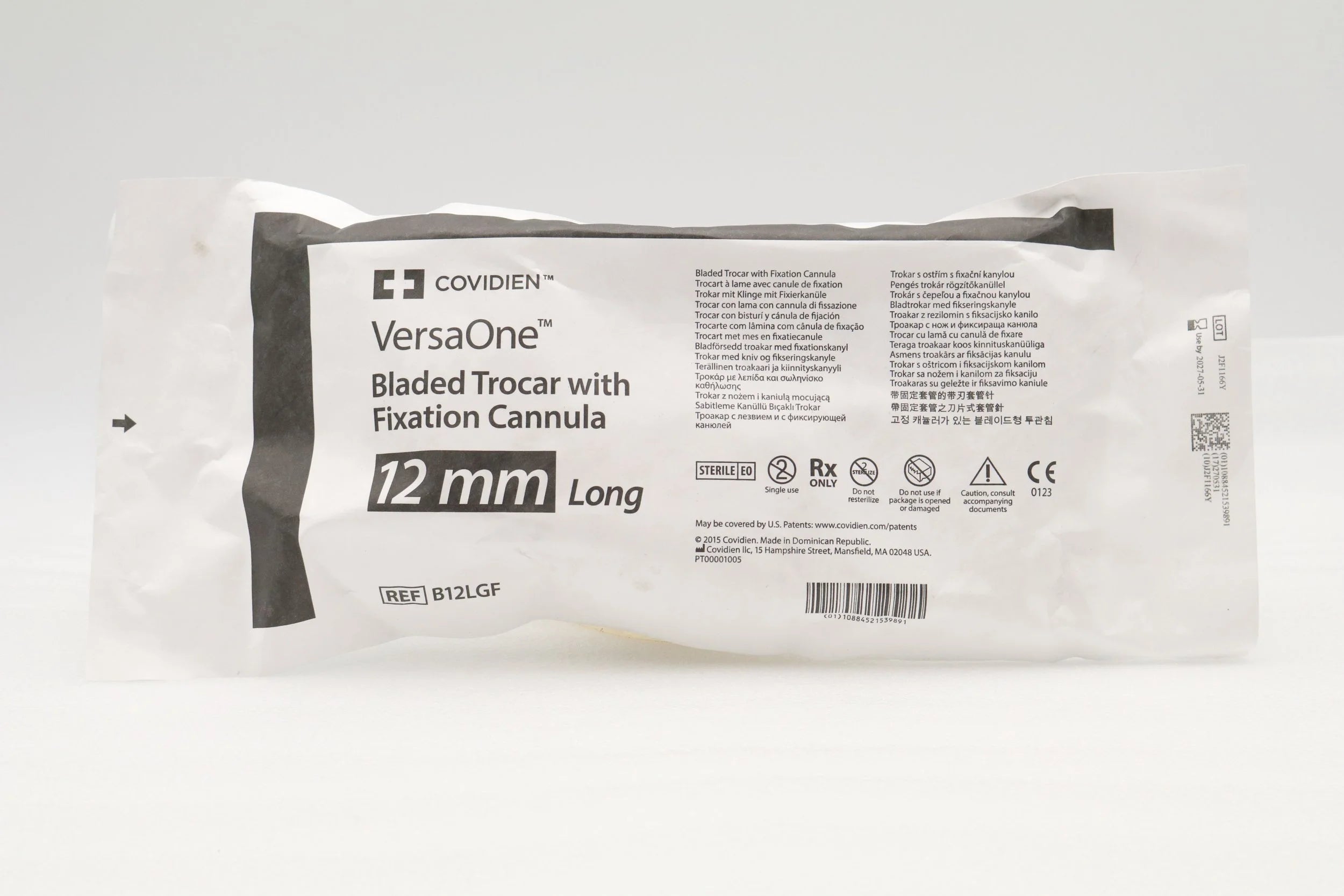 Covidien | B12LGF | VERSAONE BLADED TROCAR WITH FIXATION CANNULA, 12MM LONG
