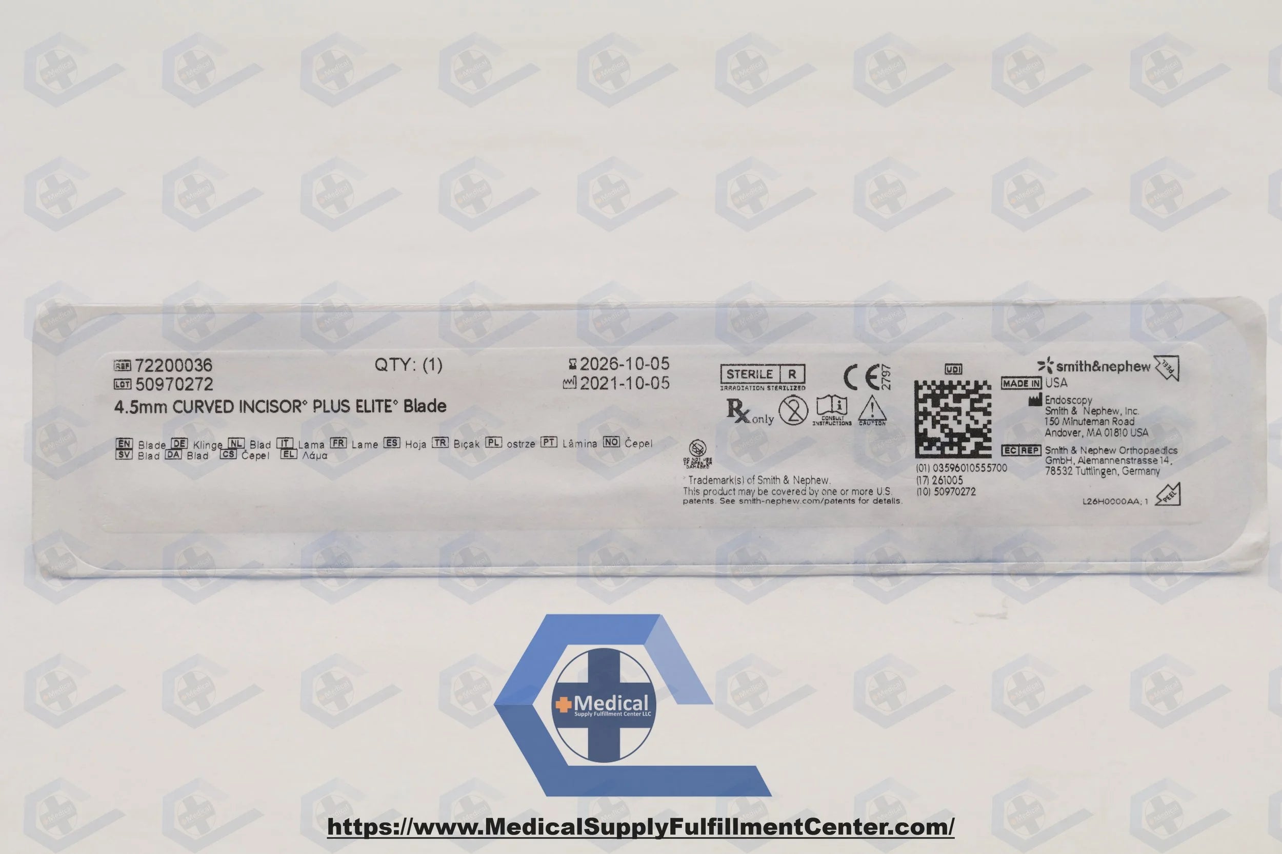 Smith & Nephew | 72200036 | 4.5mm Curved Incisor Plus Elite Blade