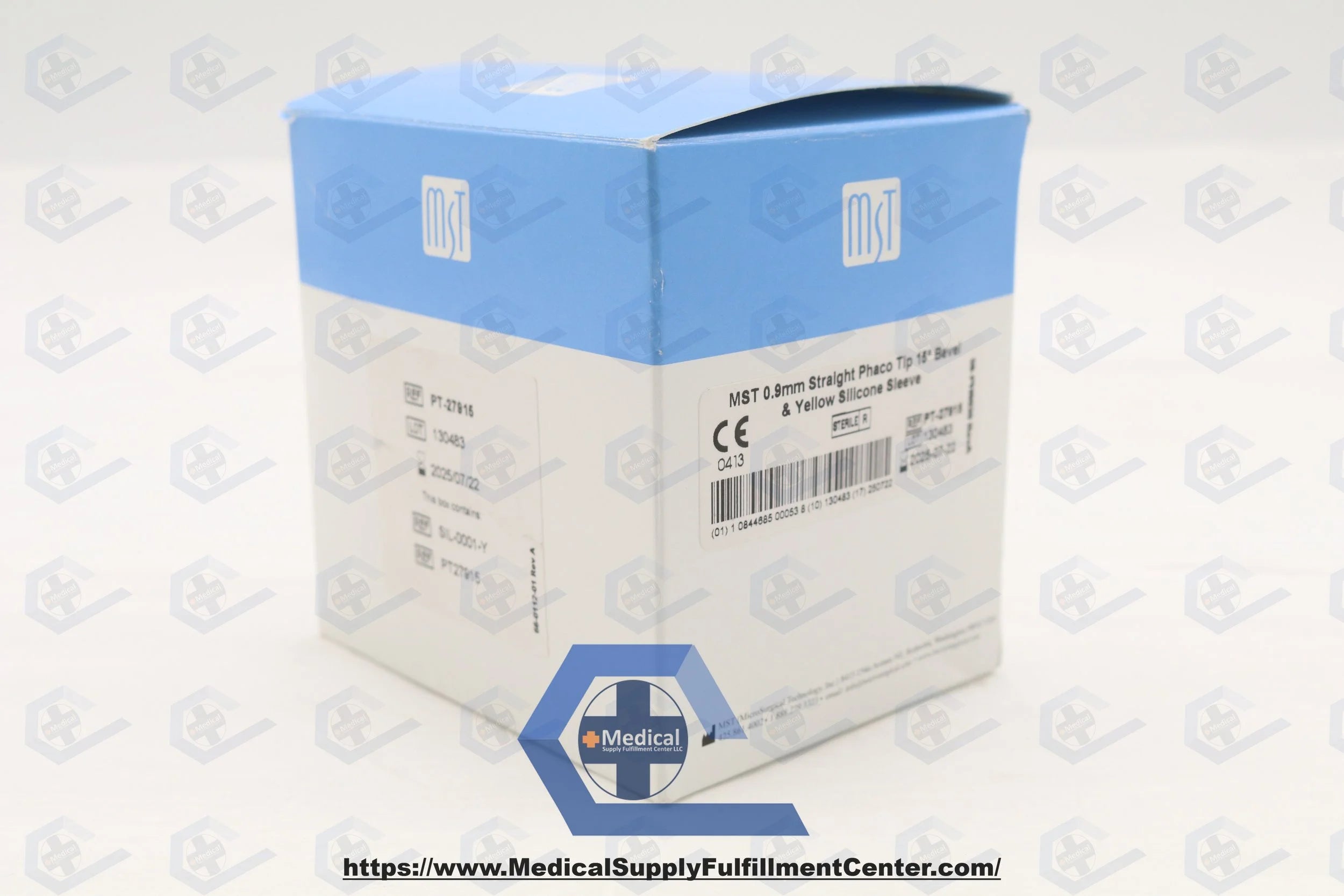 MicroSurgical Technology | PT-27915 | MST Set of SIL-0001-Y and PT27915 0.9 MM STRAIGHT PHACO TIP 15 BEVEL & YELLOW SILICON SLEEVE