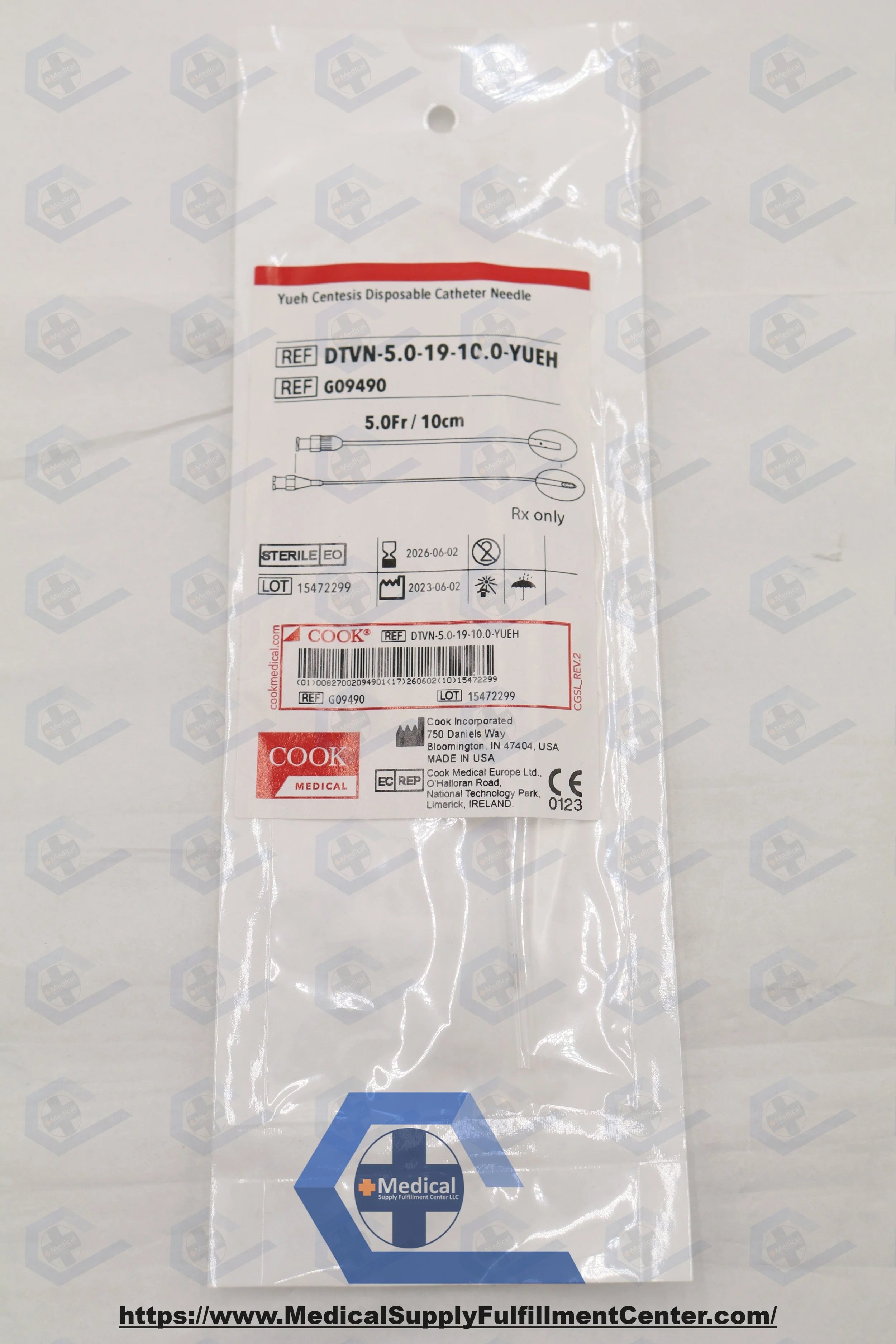 Cook Medical | G09490 | Yueh Centesis Straight Catheter Needle 5F x 10cm