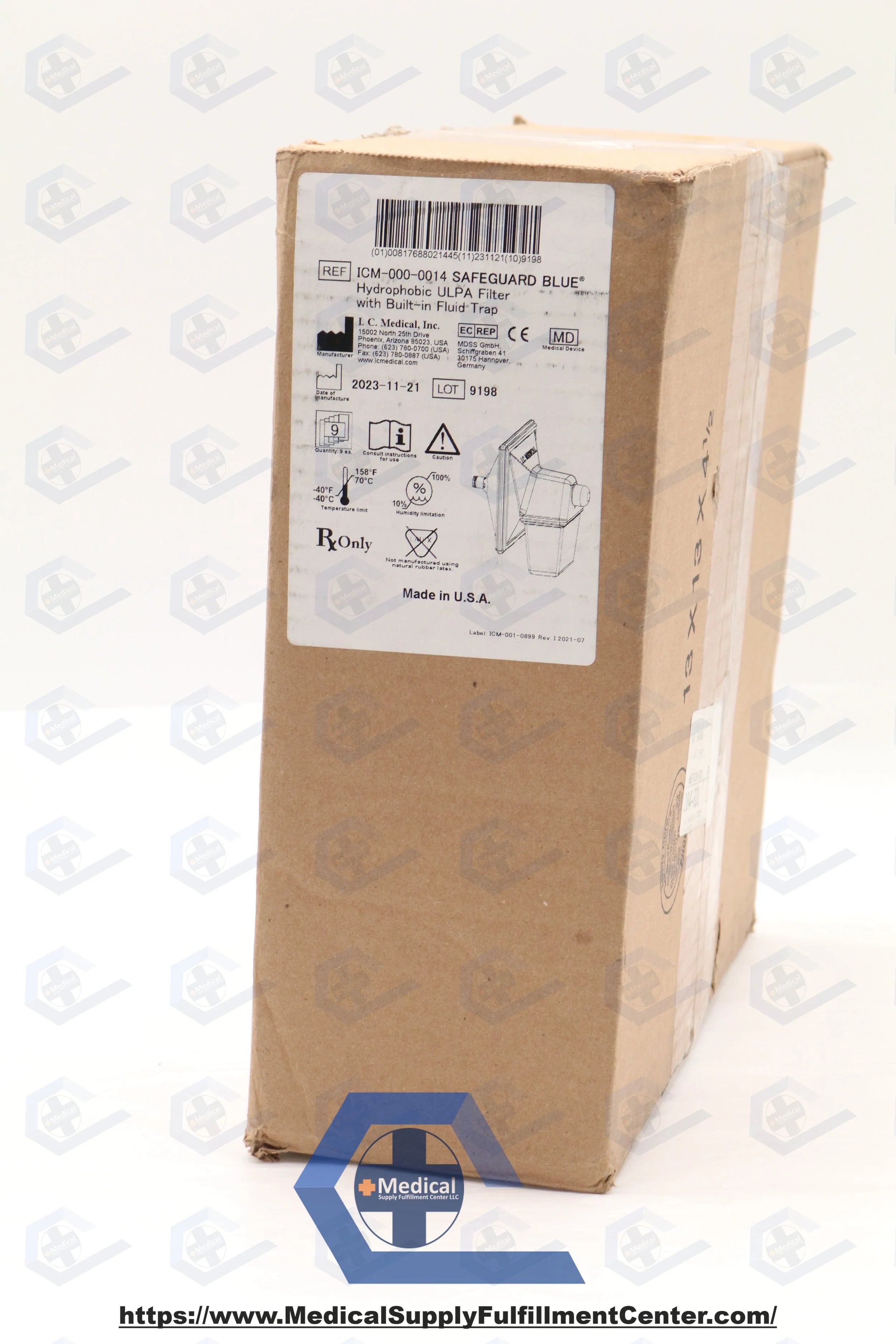I.C. Medical | ICM-000-0014 | Hydrophobic ULPA Filter with Built in Fluid Trap