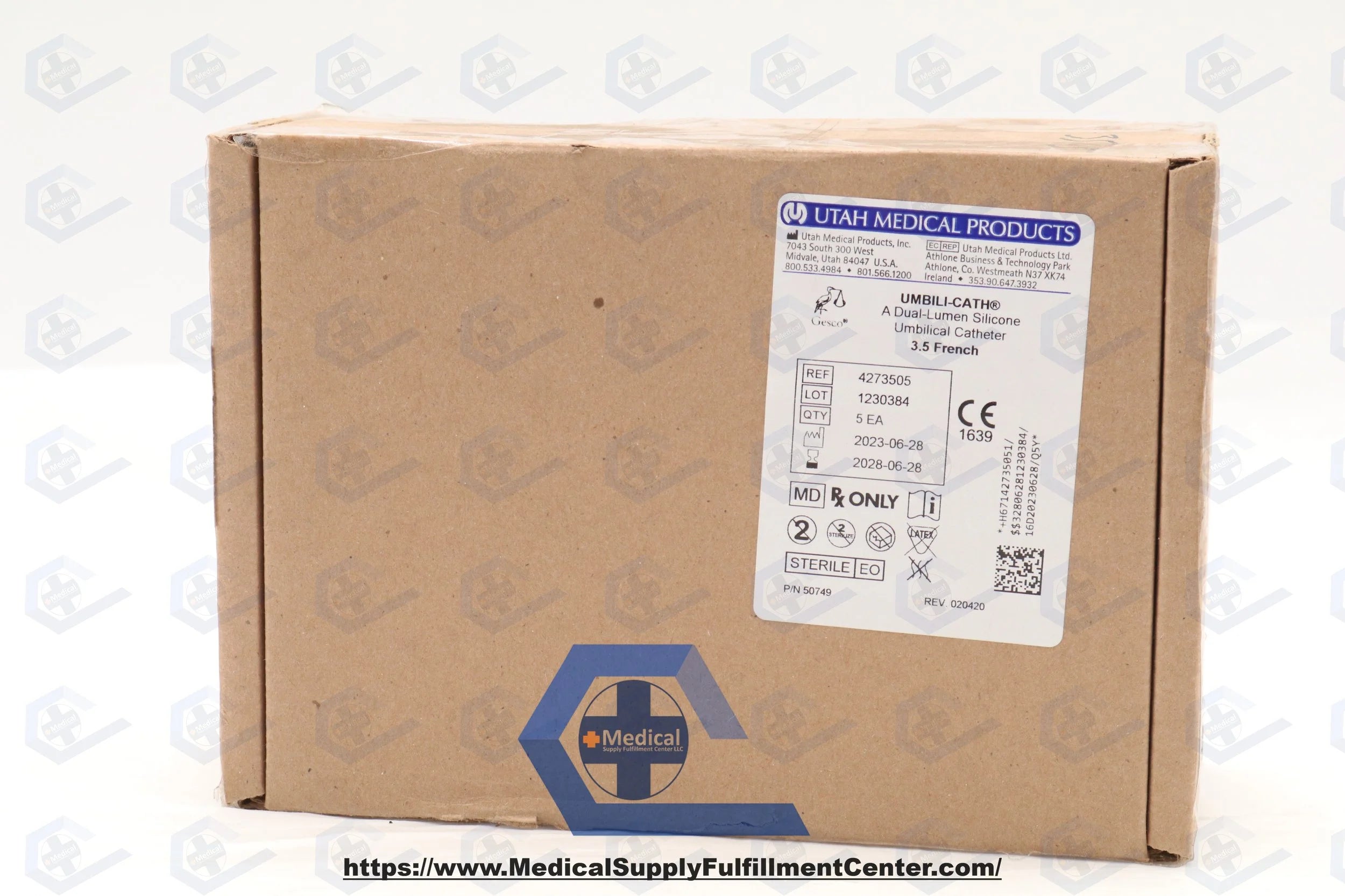 Utah Medical | 4273505 | Dual Lumen Silicone Catheter, Umbilical Vessel, Dual Lumen, 3.5 Fr