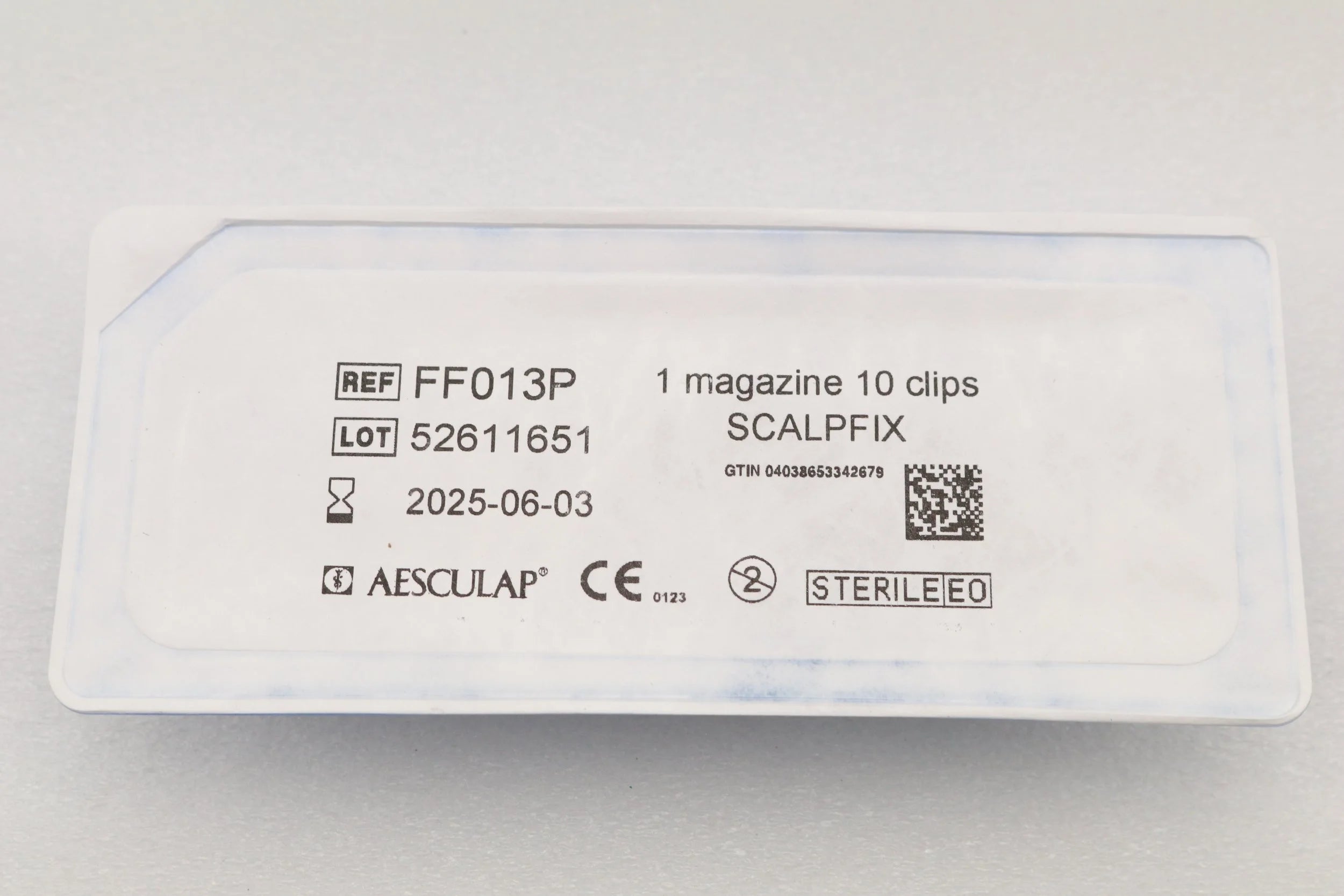 Aesculap | FF013P | B BRAUN AESCULAP SCALPFIX, SINGLE MAGAZINE WITH 10 CLIPS