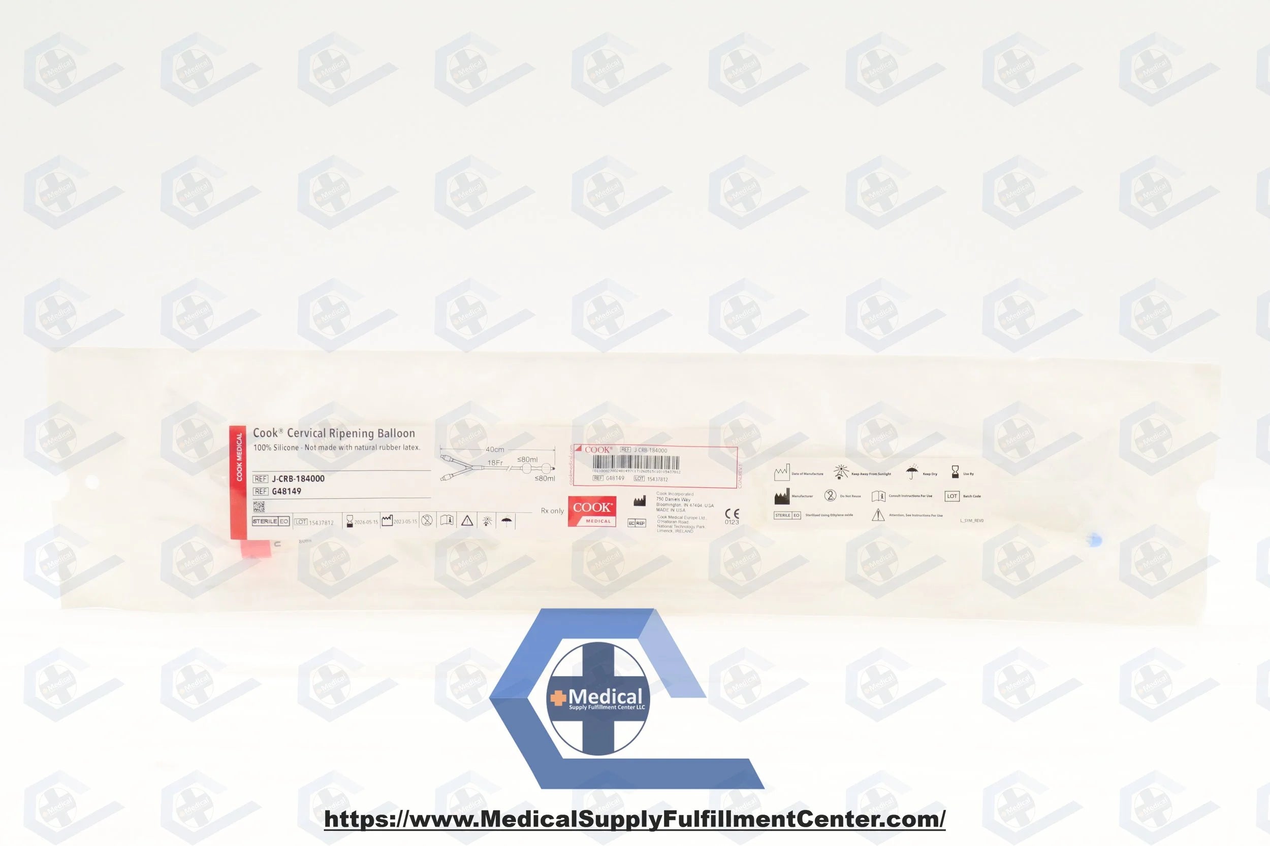 Cook Medical | G48149 | CERVICAL RIPENING BALLOON, 100% SILICONE - NOT MADE WITH NATURAL RUBBER LATEX, 18FR X 40CM (J-CRB-184000)
