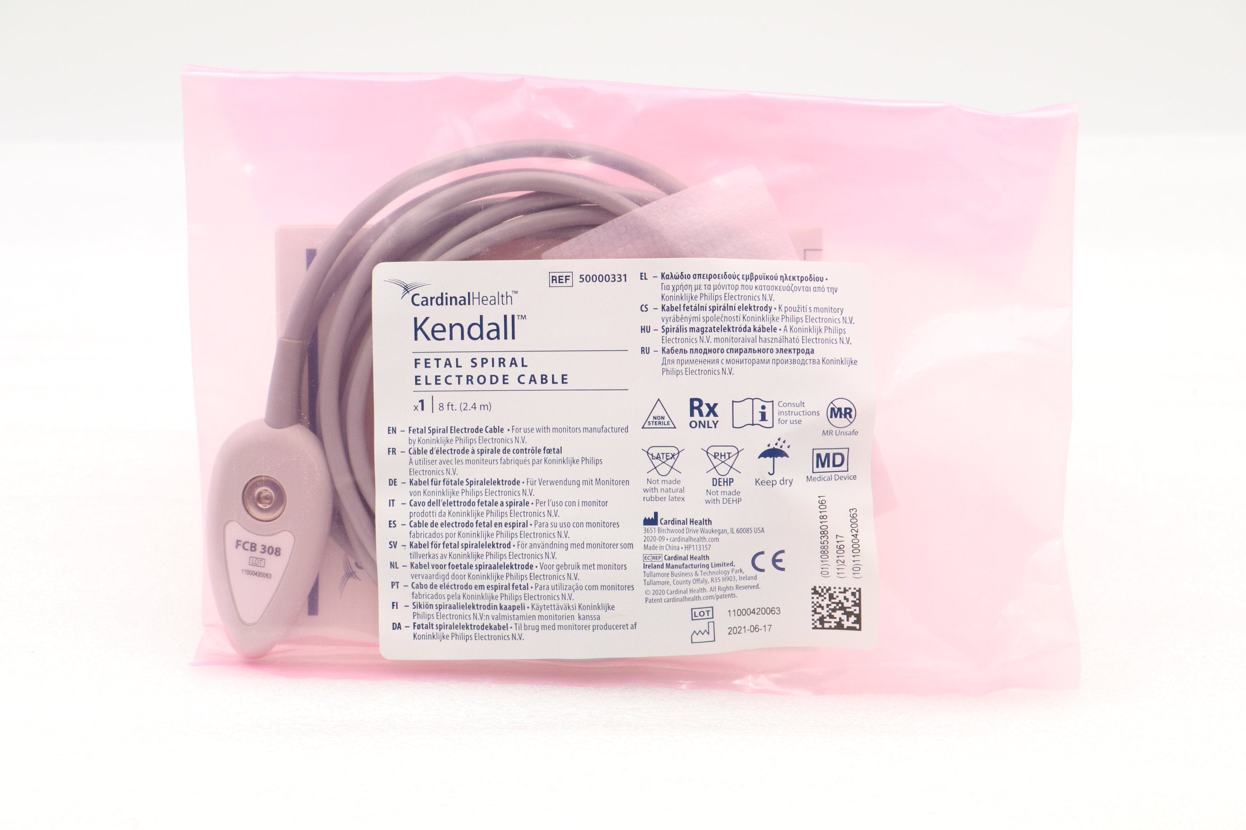 Cardinal Health | 50000331 | Reusable Cable, Philips (Agilent) FCB308, For Any Series 50, M1364A Patient Module, 8 ft, Fetal Monitoring System
