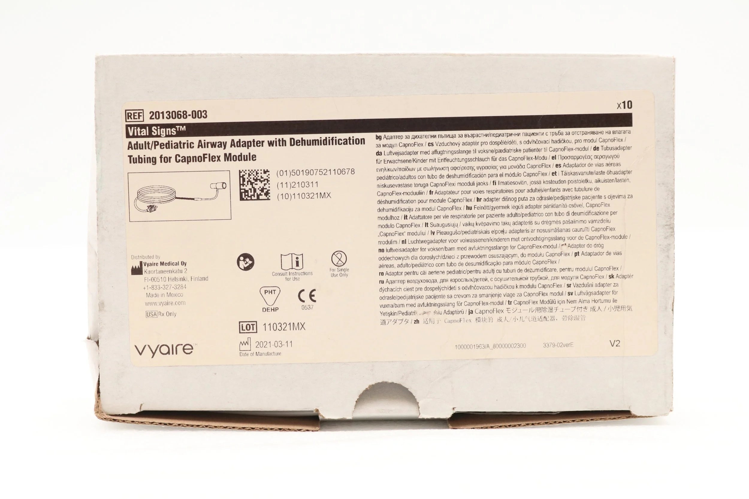 Vyaire Medical | 2013068-003 | AirLife Airway Adapter Kit w/ Dehumidification Tubing, Adult/ Pediatric