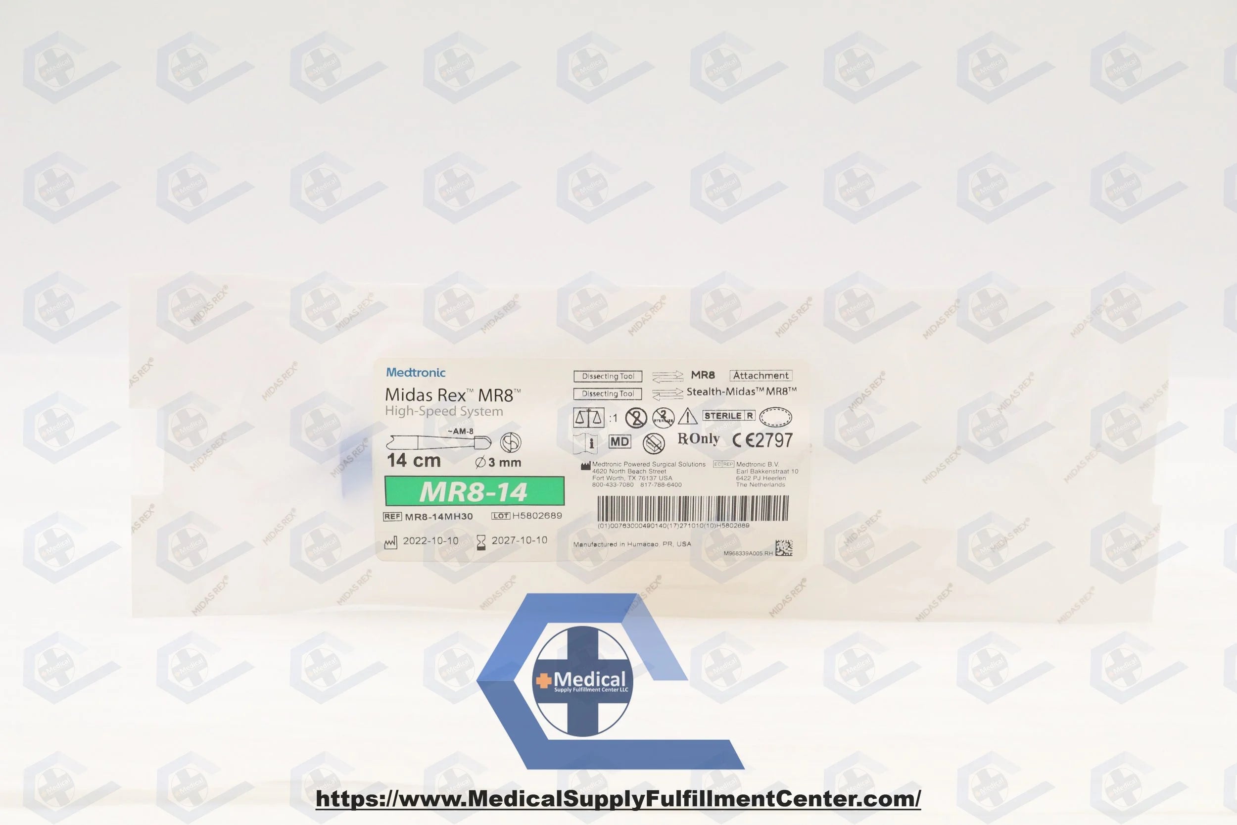 Medtronic | MR8-14MH30 | Cutting Burr, 3 mm dia. x 3.8 mm Head Length, 14 cm Shaft Length, Fluted Edge Form FOR Large Bore Attachments