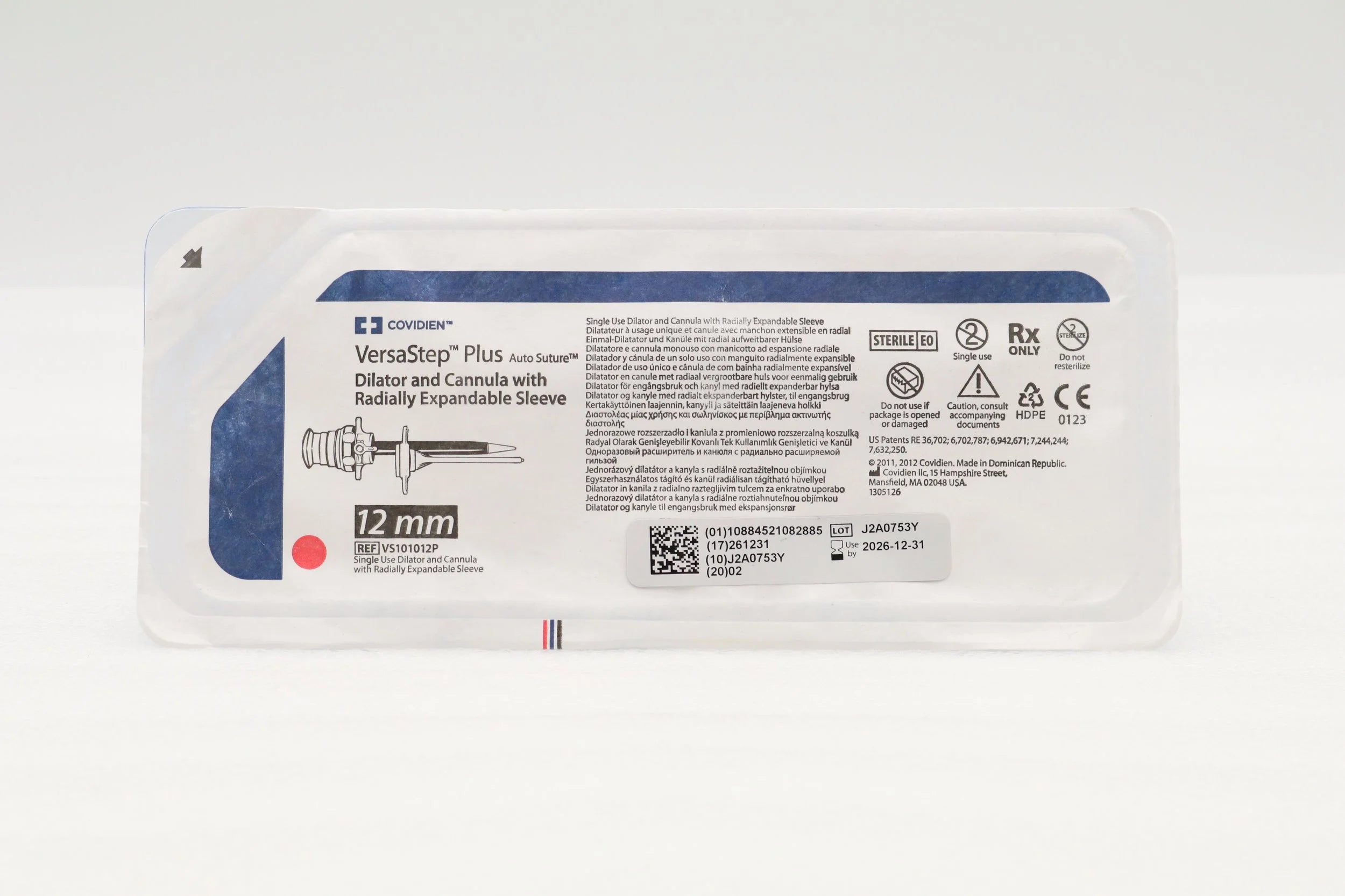 Covidien | VS101012P | VersaStep Plus Auto Suture Single Use Dilator and Cannula with Radially Expandable Sleeve