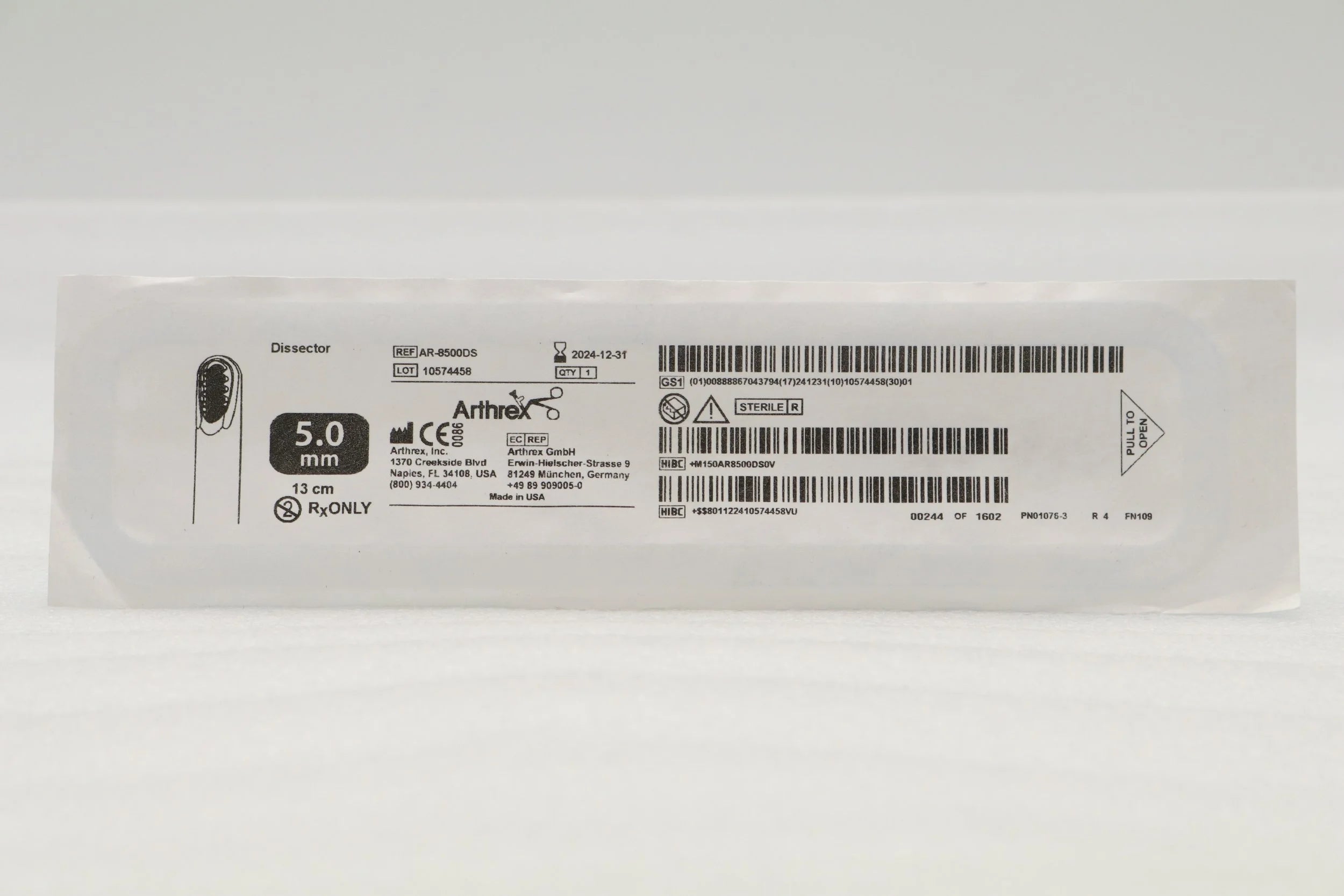 Arthrex | AR-8500DS | COOLCUT DISSECTOR, 5.0MM X 13CM (BLUE)