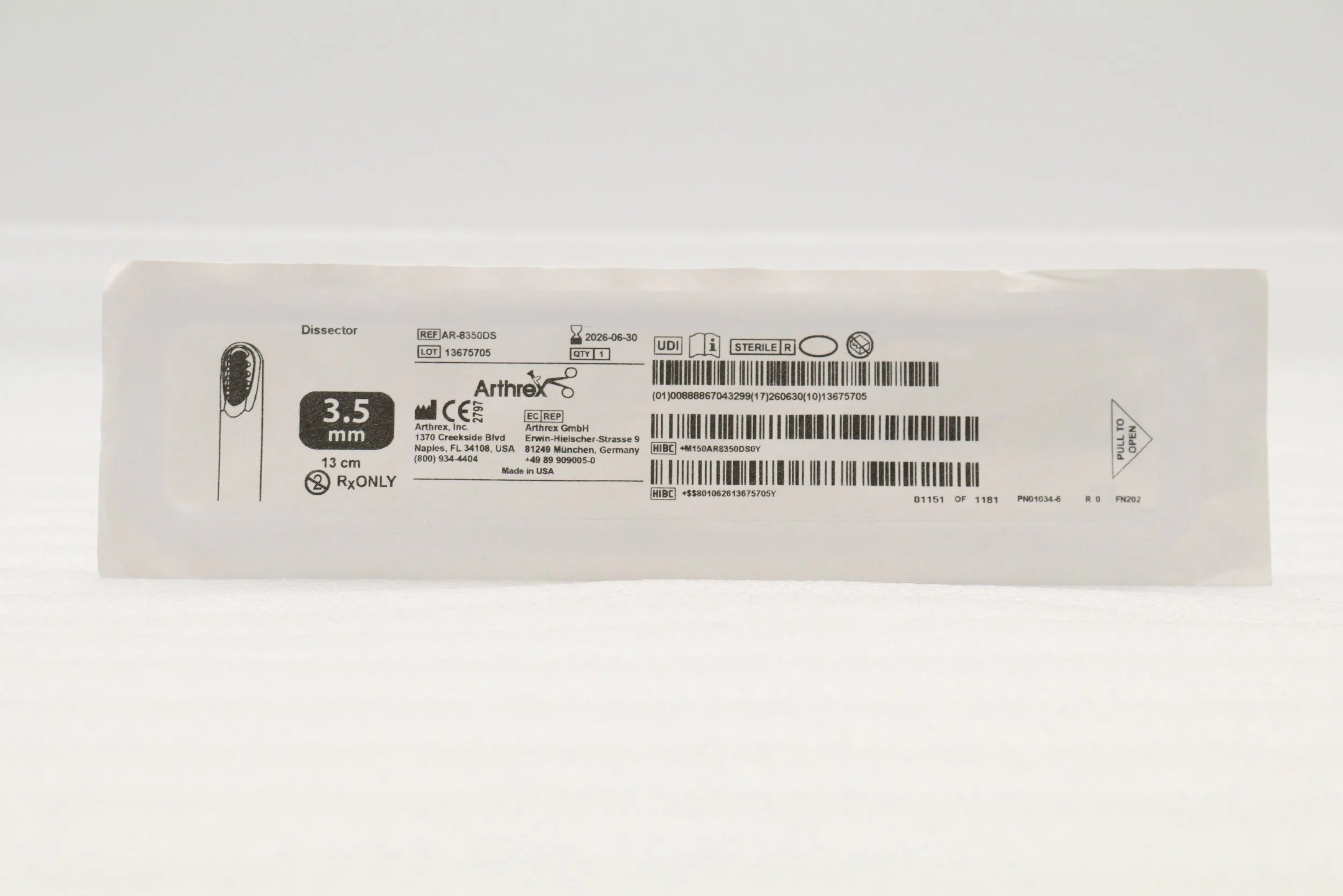 Arthrex | AR-8350DS | COOLCUT BLADE 3.5MM X 13CM DISSECTOR