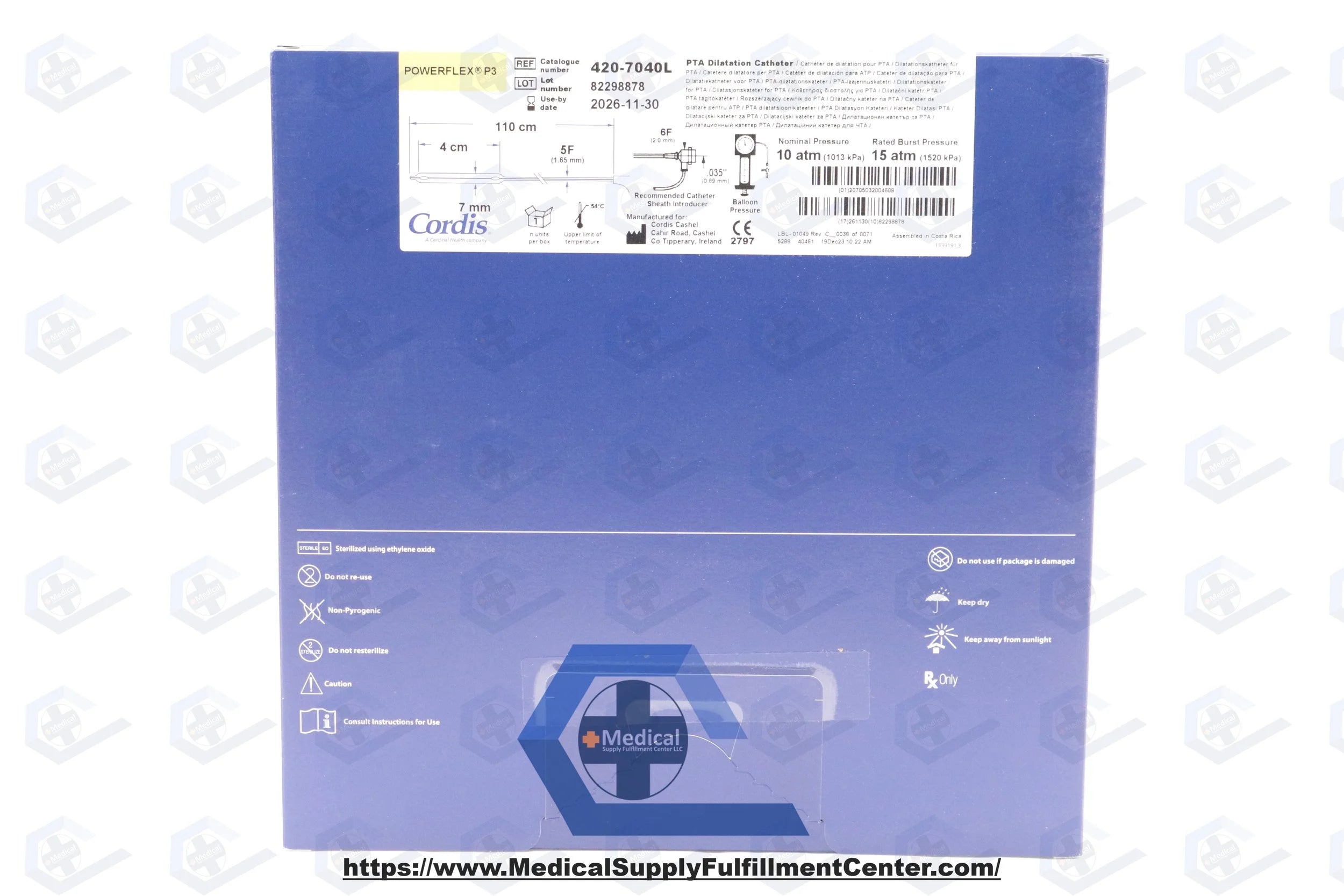 CORDIS | 420-7040L | Endovascular Powerflex P3 PTA Dilatation Catheter 110cm