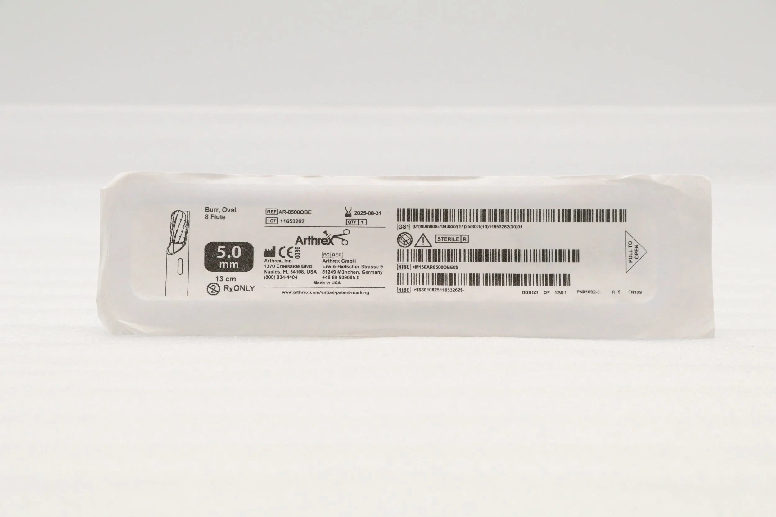 Arthrex | AR-8500OBE | 5.0MM BURR, OVAL, 8-FLUTE