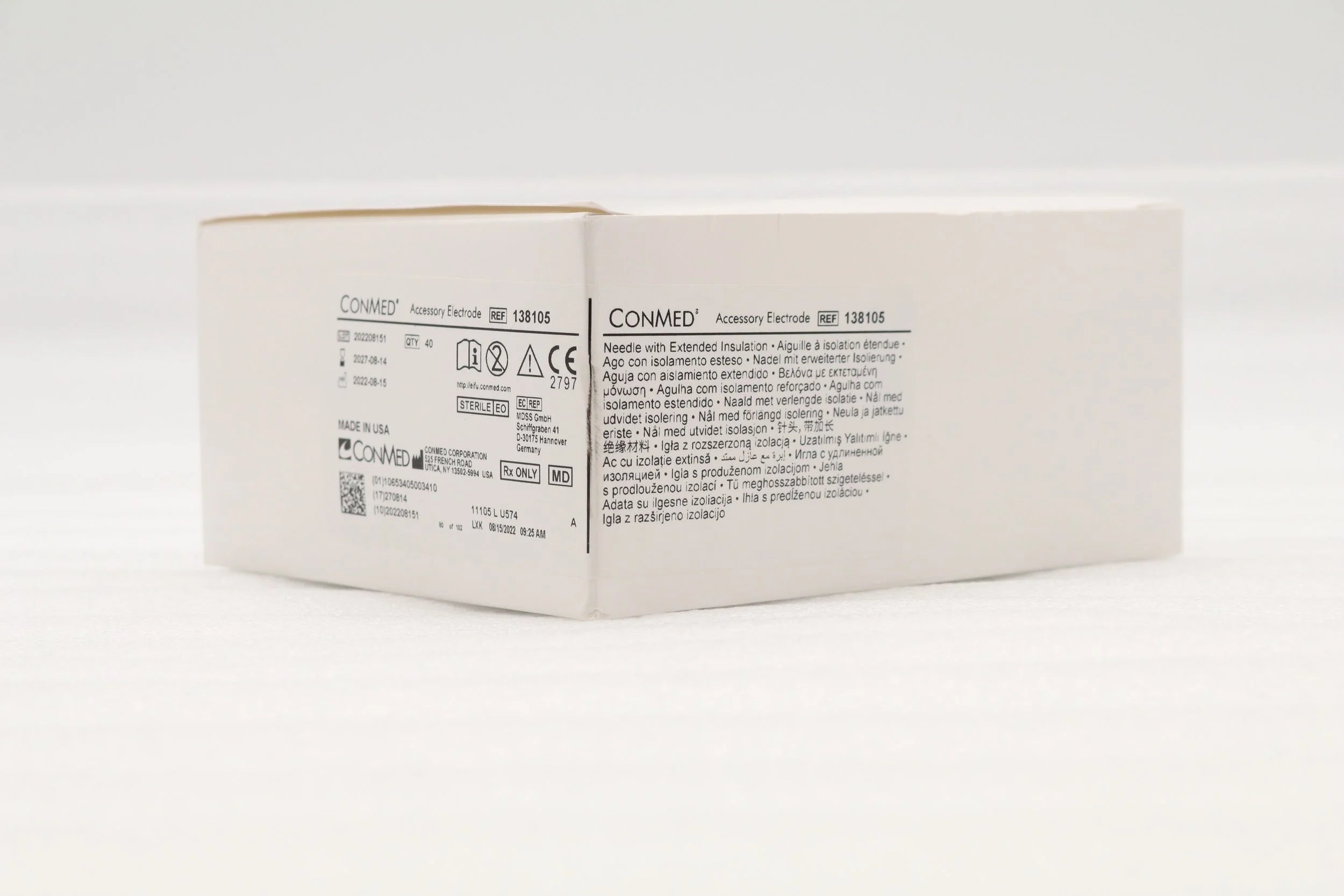 Conmed | 138105 | NEEDLE ELECTRODE W/HEX HUB, EXTENDED INSULATION