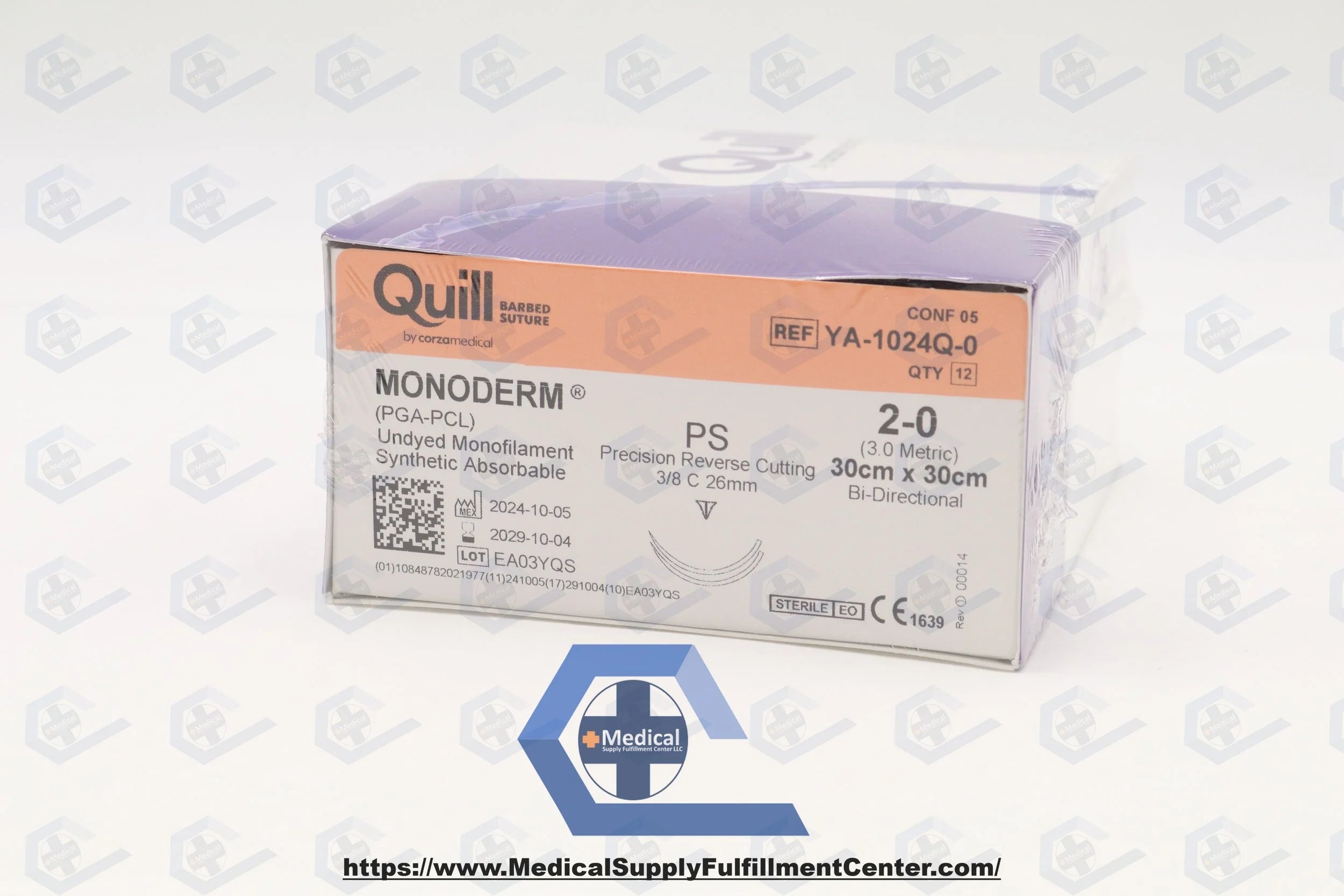 Corza Medical | YA-1024Q-0 | N/A | SUTURE MONODERM 2-0 26MM 12/BX