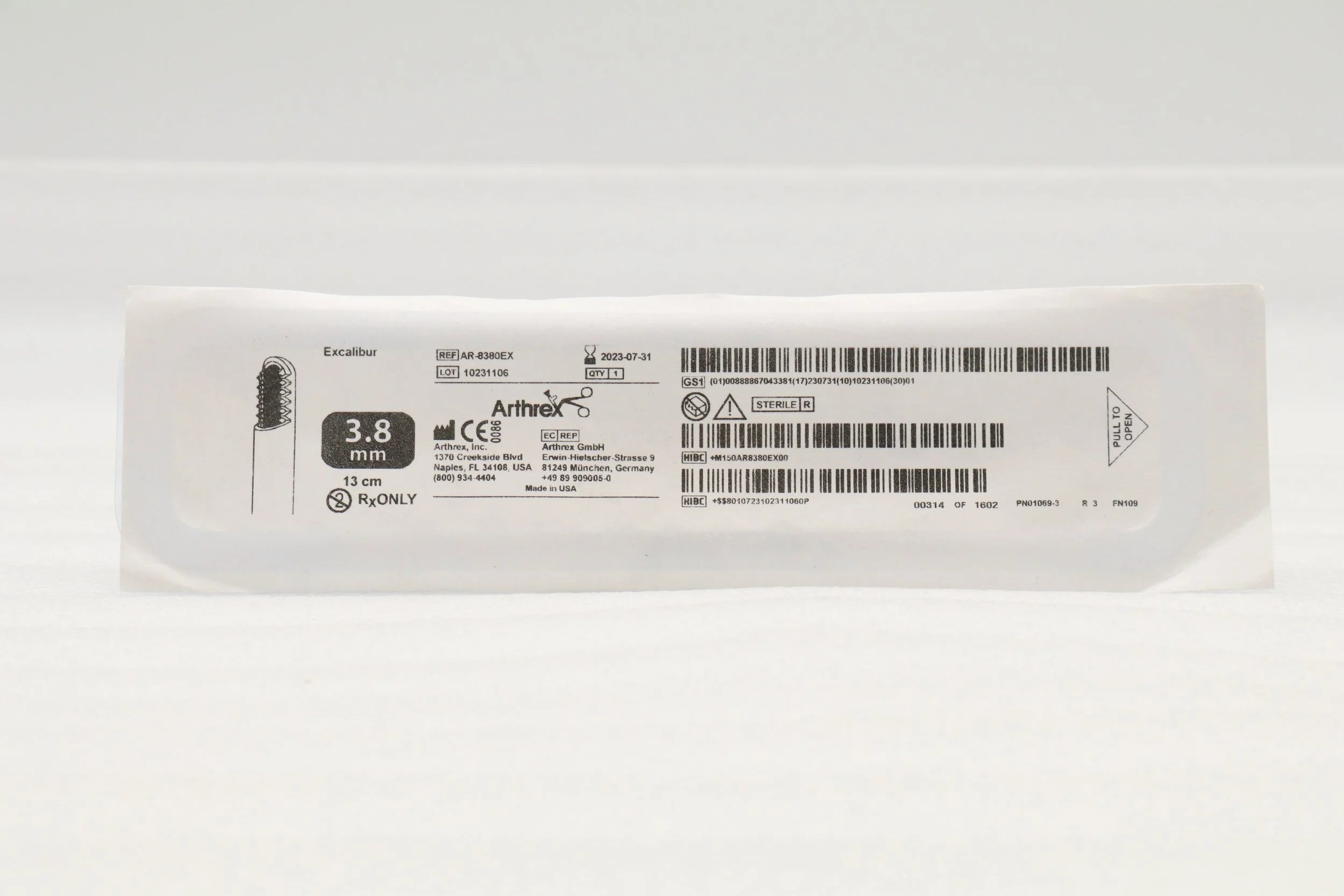 Arthrex | AR-8380EX | COOLCUT EXCALIBUR, 3.8MM X 13CM (TAN)