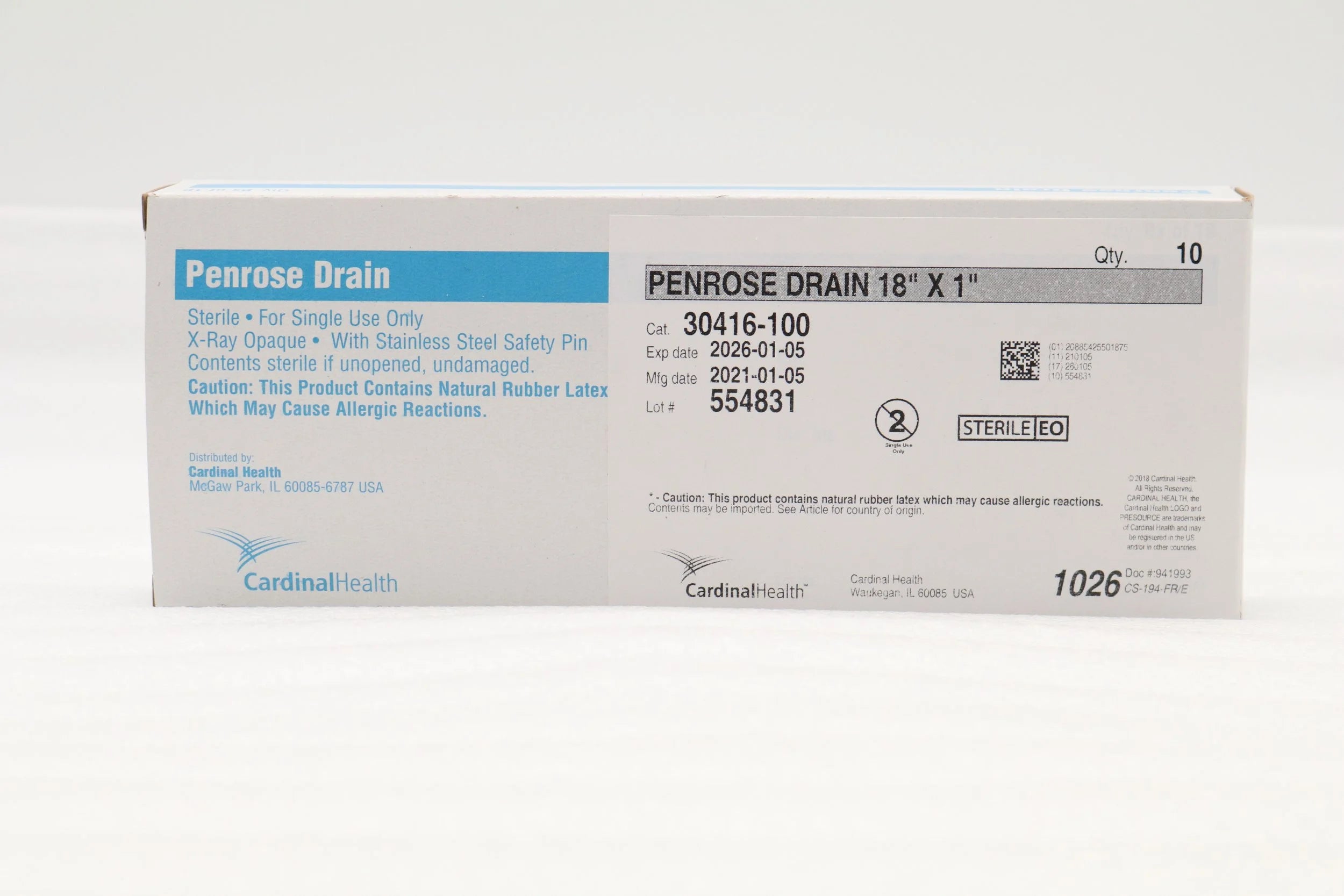 Cardinal Health | 30416-050 | Penrose Drain, 18 X 1/2", Sterile, Standard