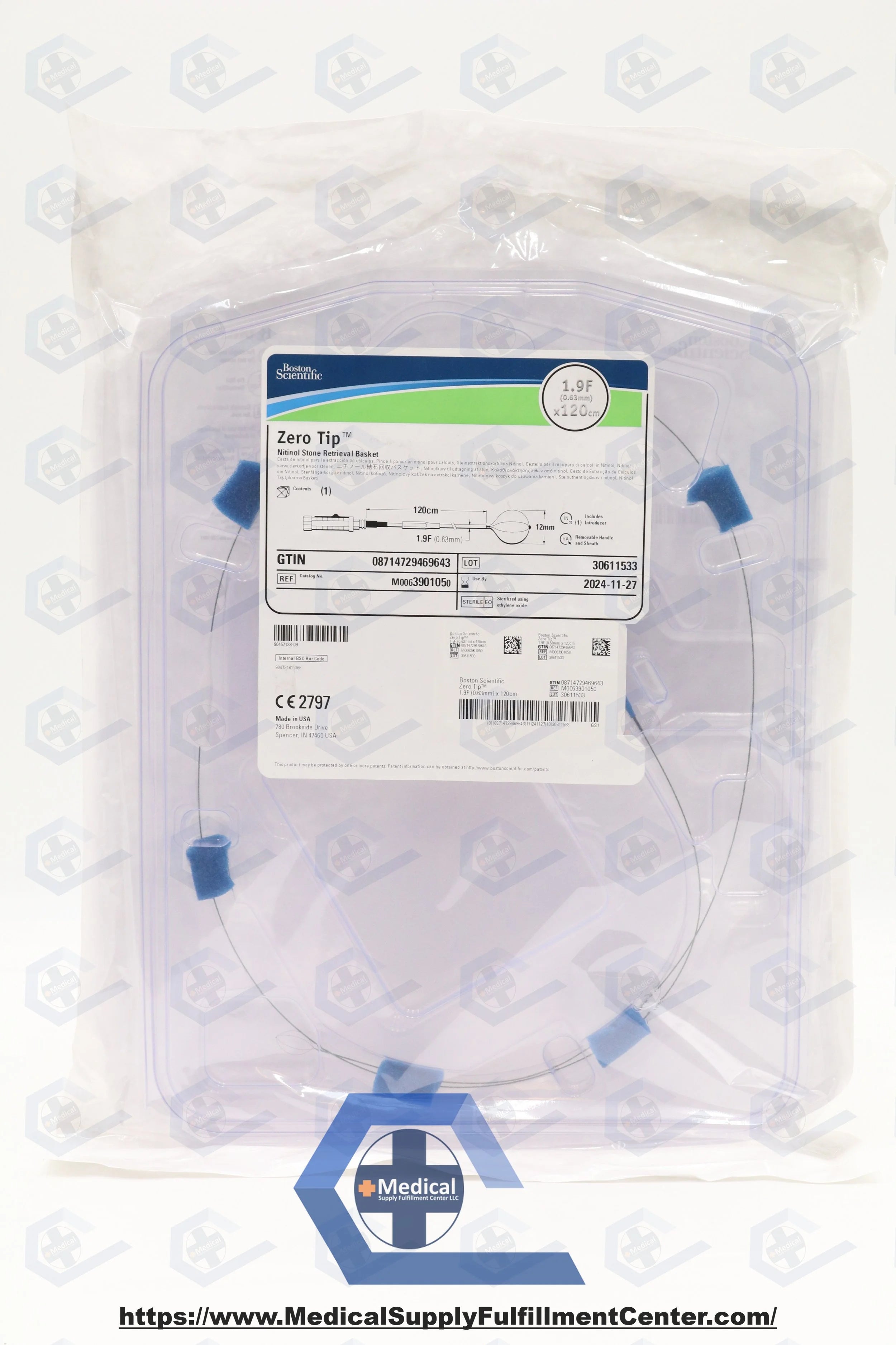 Boston Scientific | 390105 | Boston Scientific GOVT BASKET RETRIEVAL *DS* NITINOL 1.9FRX120CM ZERO TIP