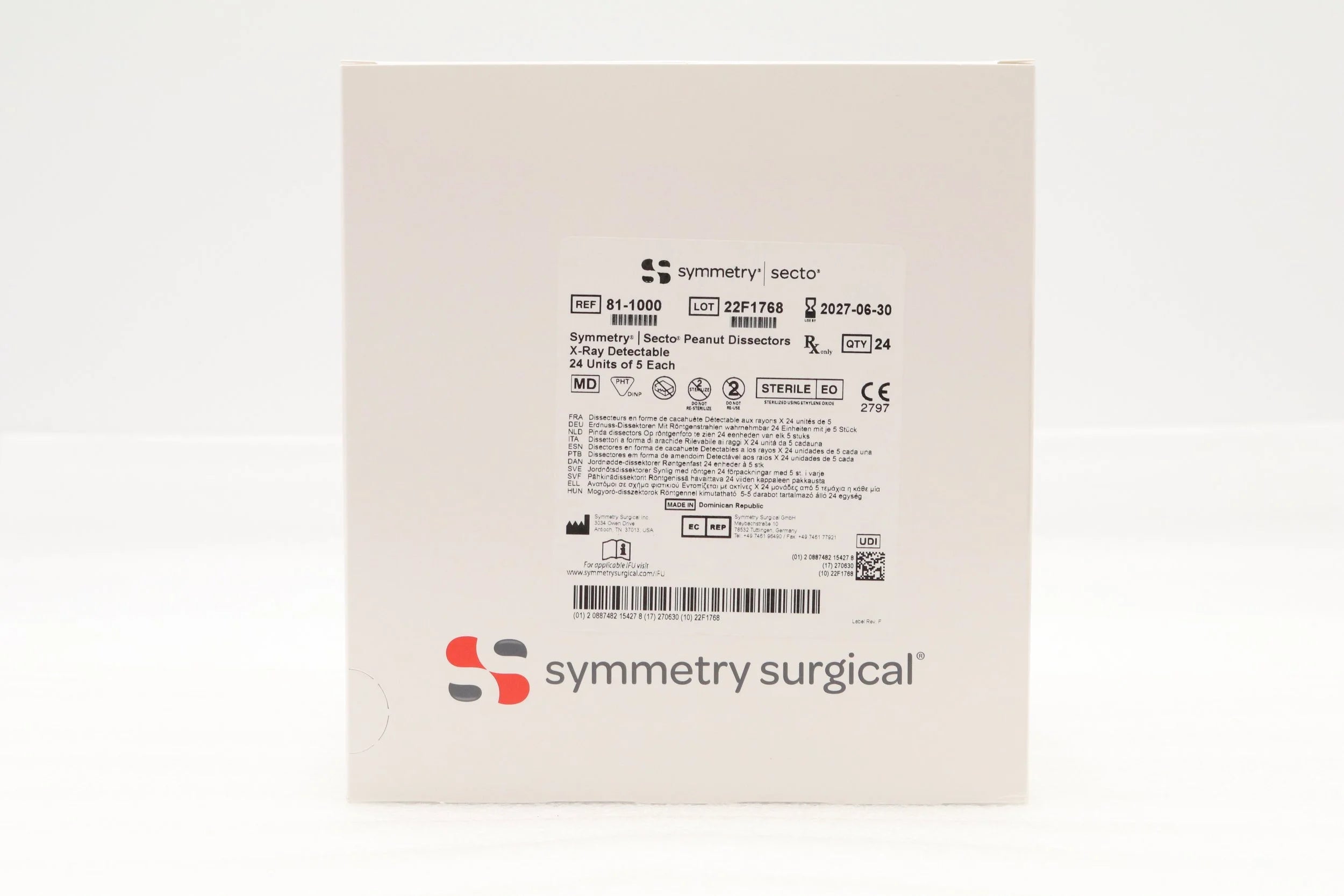 Symmetry Surgical | 81-1000 | Secto Peanut Dissector, X-RAY DETECTABLE, 3/8"