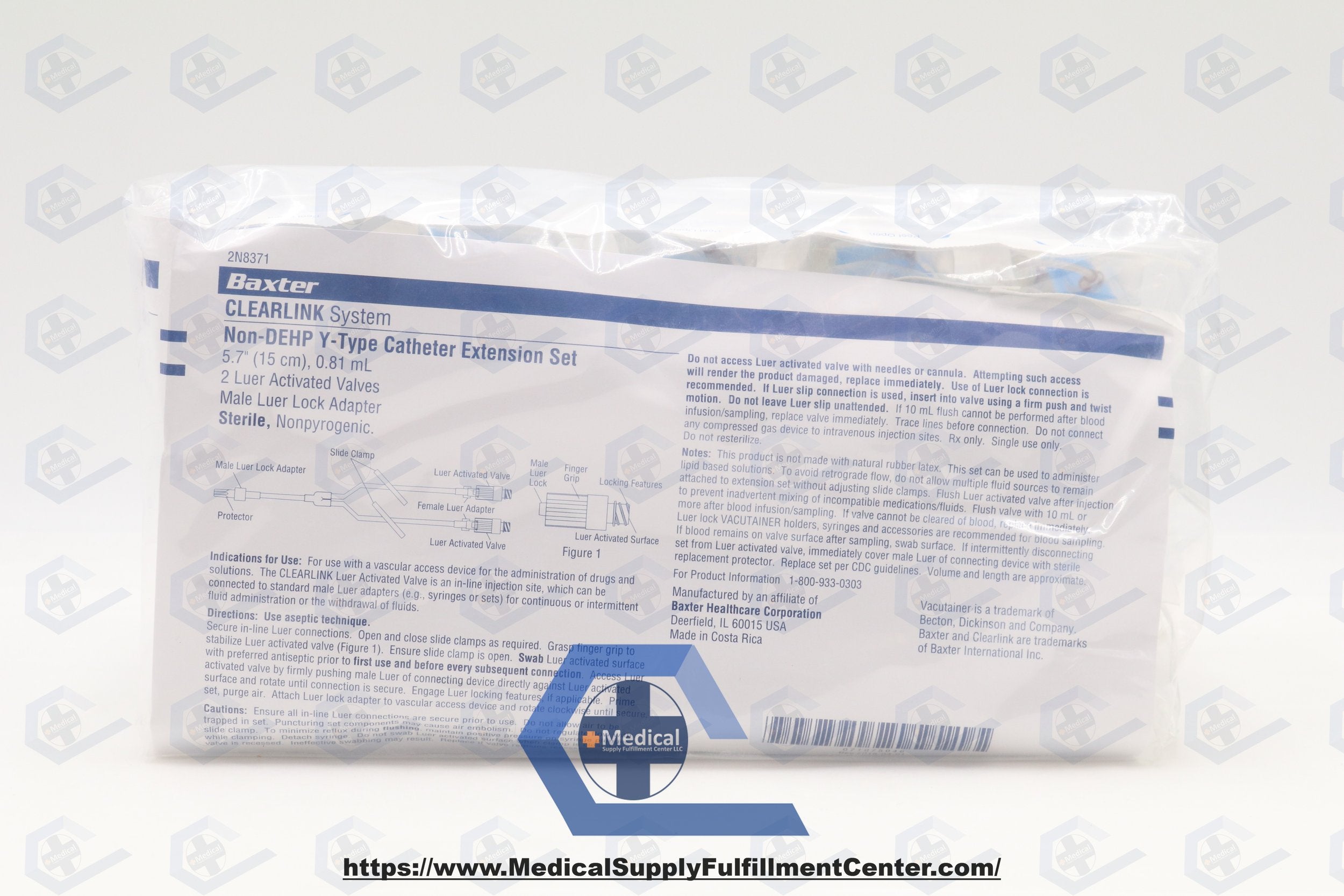 Baxter | 2N8371 | Bag of 50 | Y-Type Catheter Extension Set - Y-Type Extension Set, Catheter SE, Clearlink System
