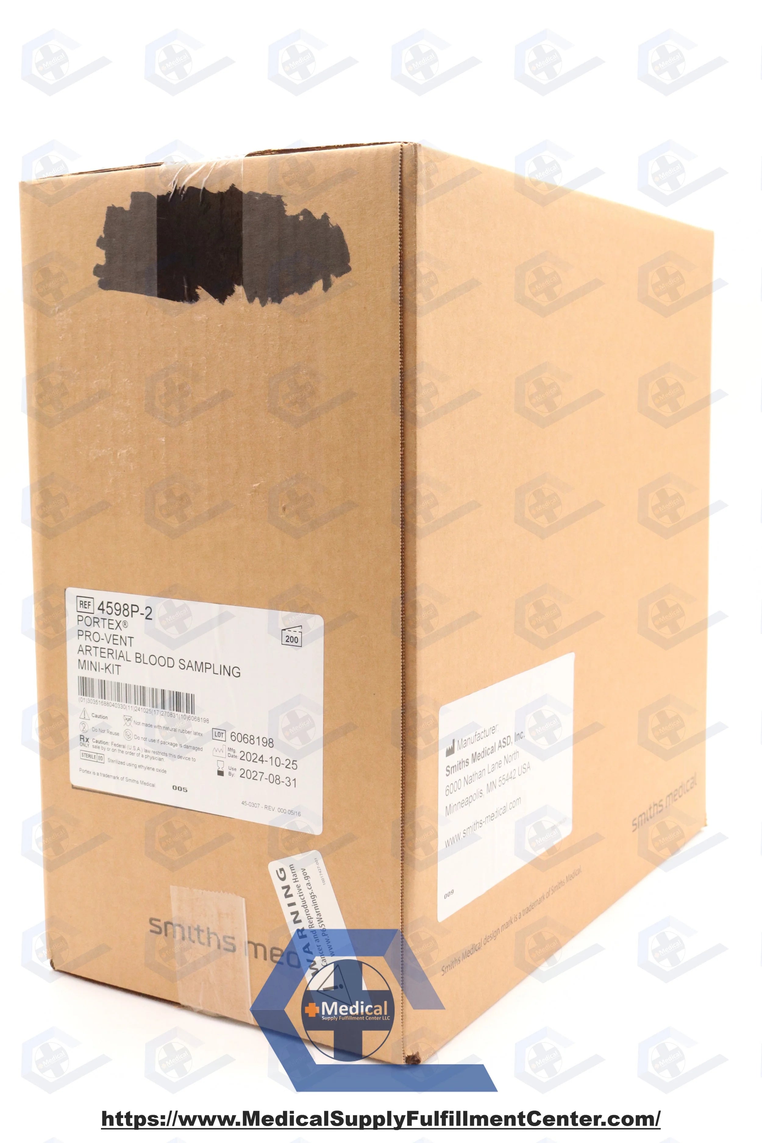 Smiths Medical | 4598P-2 | Smiths Medical ASD Gas Kit Artrl Bld Pr-Vnt+ Dr Lthm Hep 23.5iu 3mL 23gx1
