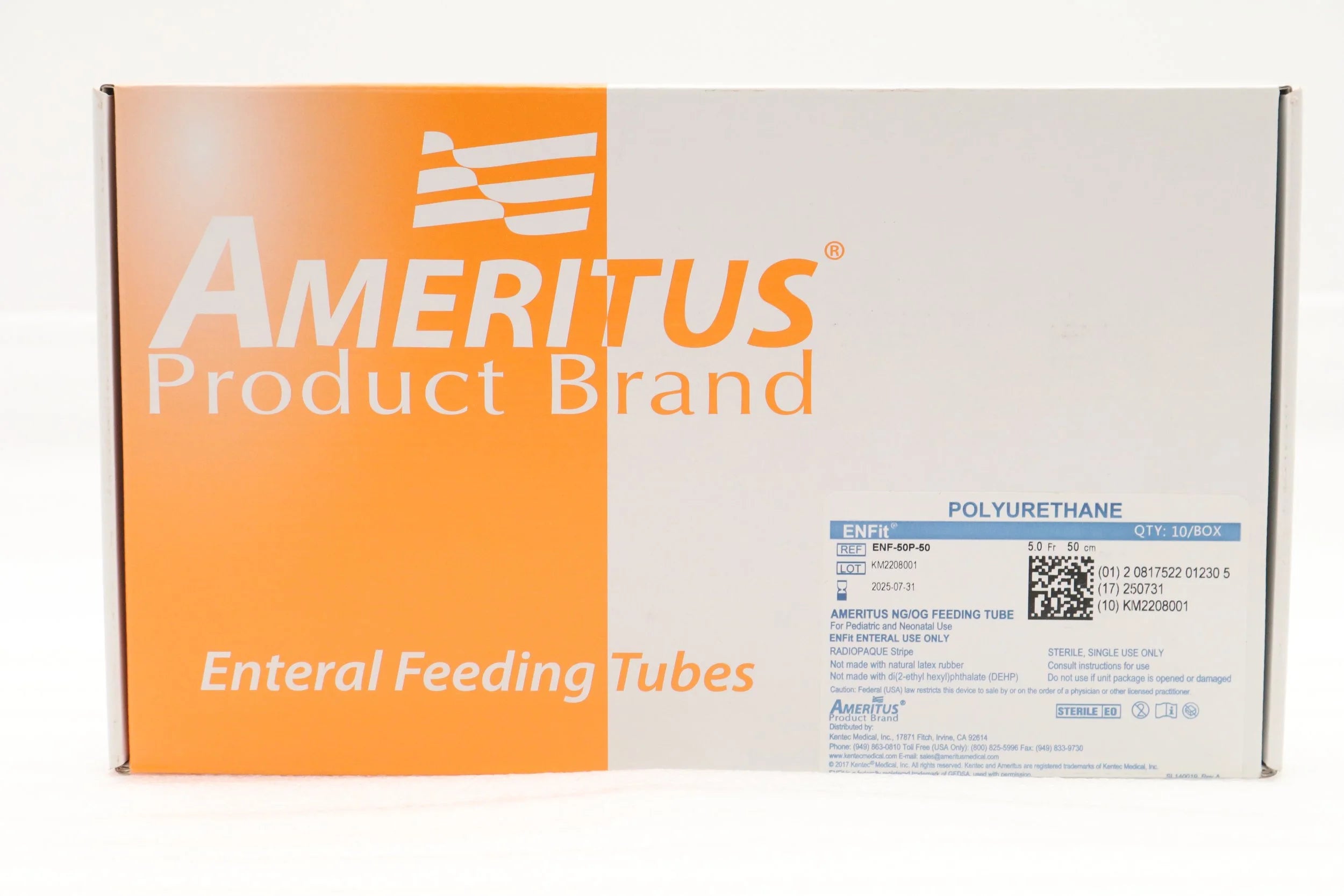 Kentec Medical | ENF-50P-50 | TUBE FEEDING POLYURETHANE 5FR 50CM SINGLE PORT ENFIT CONNECT