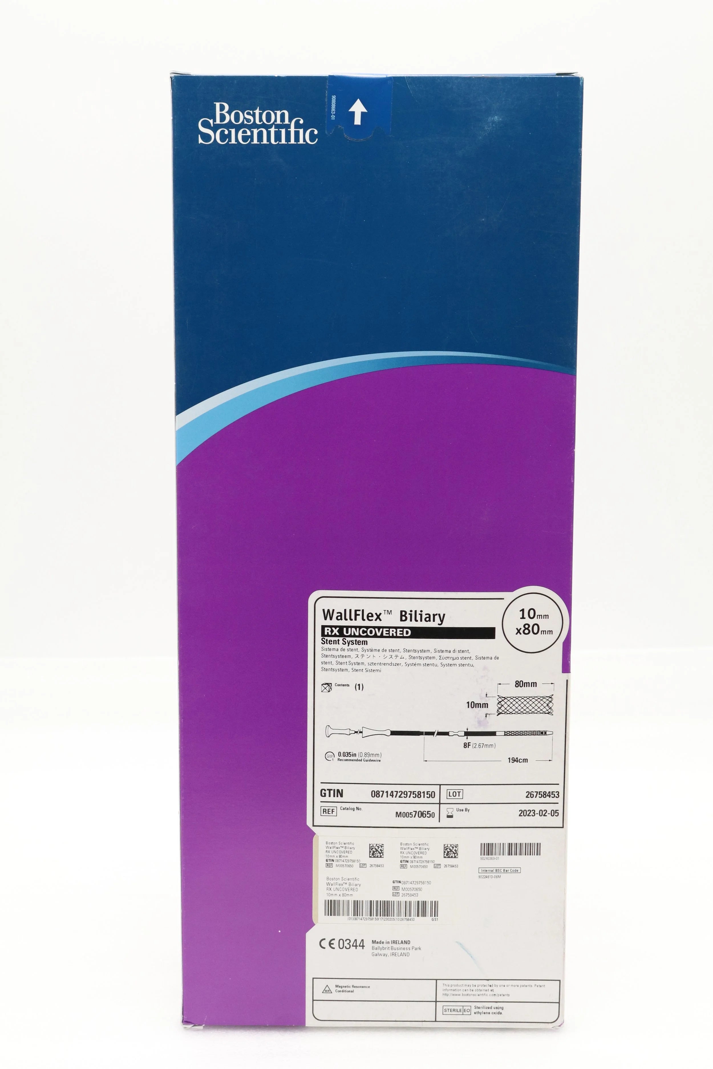Boston Scientific | 7065 | M00570650 WallFlex Biliary RX Uncovered Stent System 8F x 194cm