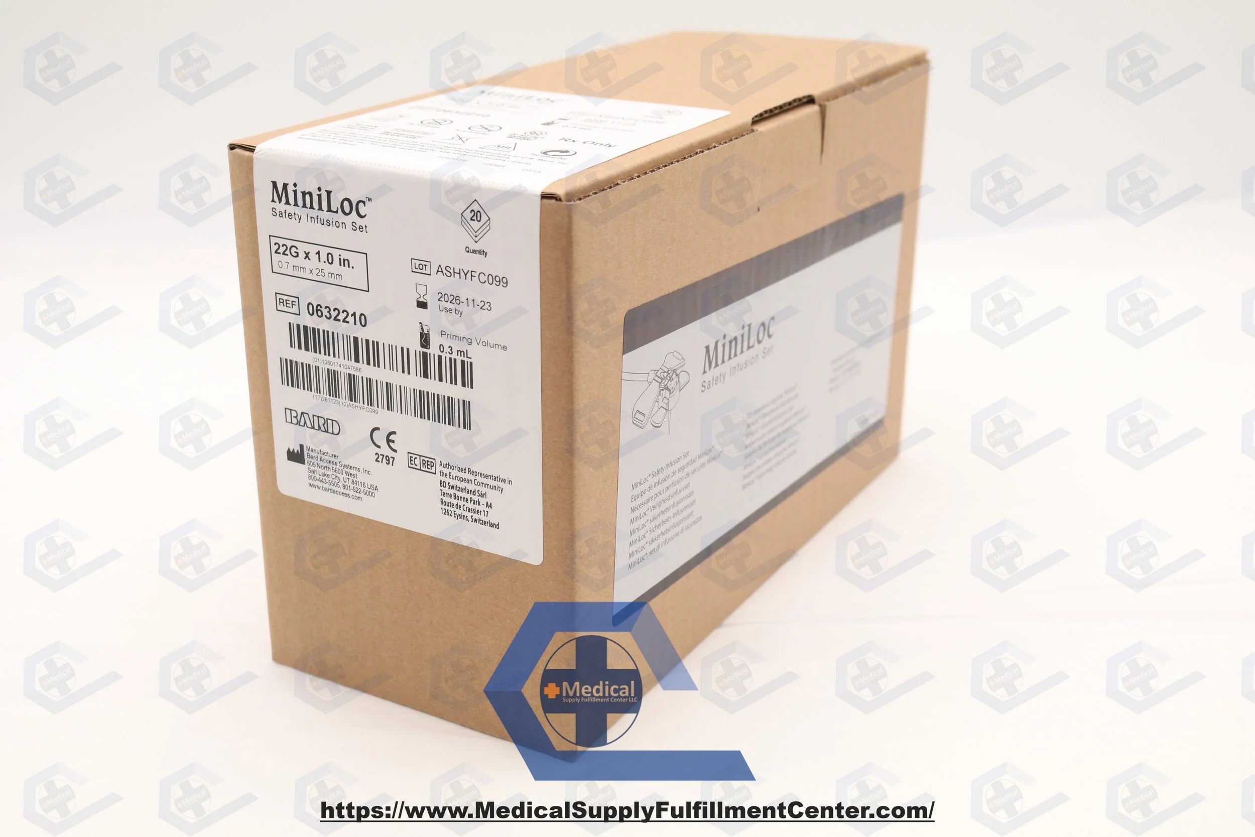 Bard | 0632210 | C. R. Bard MiniLoc Safety Infusion Sets - MiniLoc Safety Infusion Set, 22G x 1"