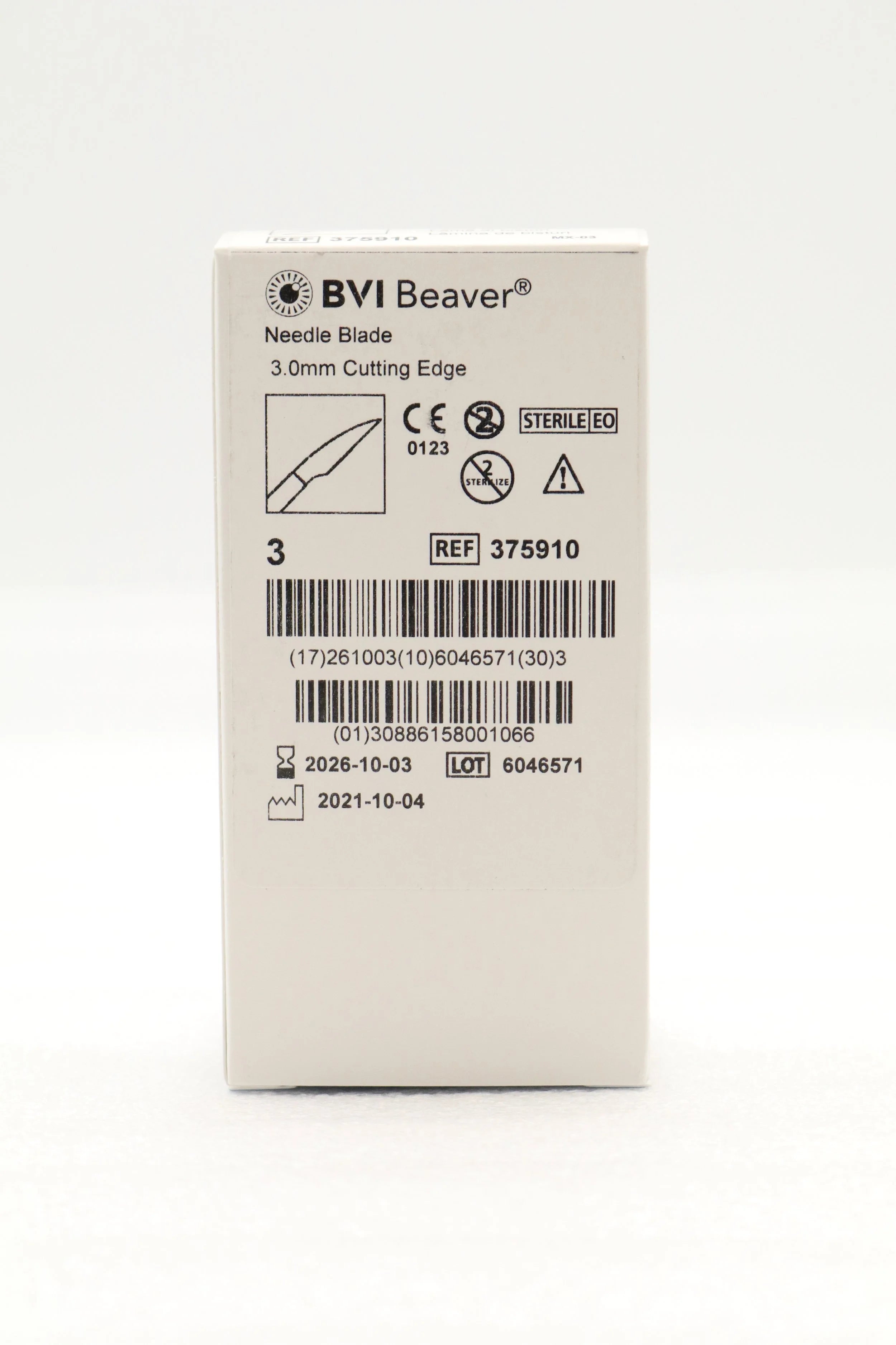 Beaver-Visitec International | 375910 | BEAVER NEEDLE BLADE 3.0MM CUTTING EDGE