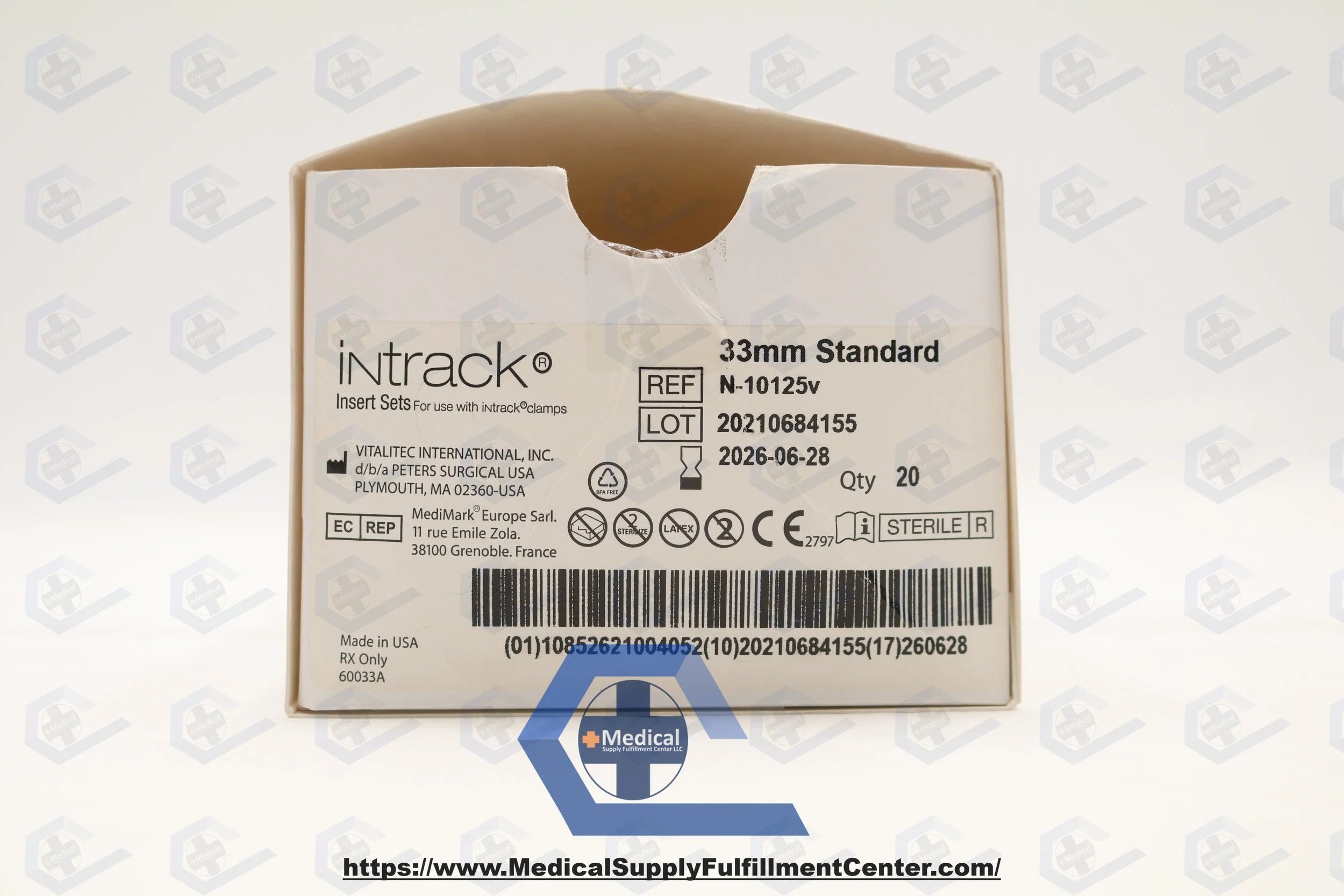 Vitalitec | N-10125v | Intrack Insert Sets For Use With INTrack Clamps 33mm Standard