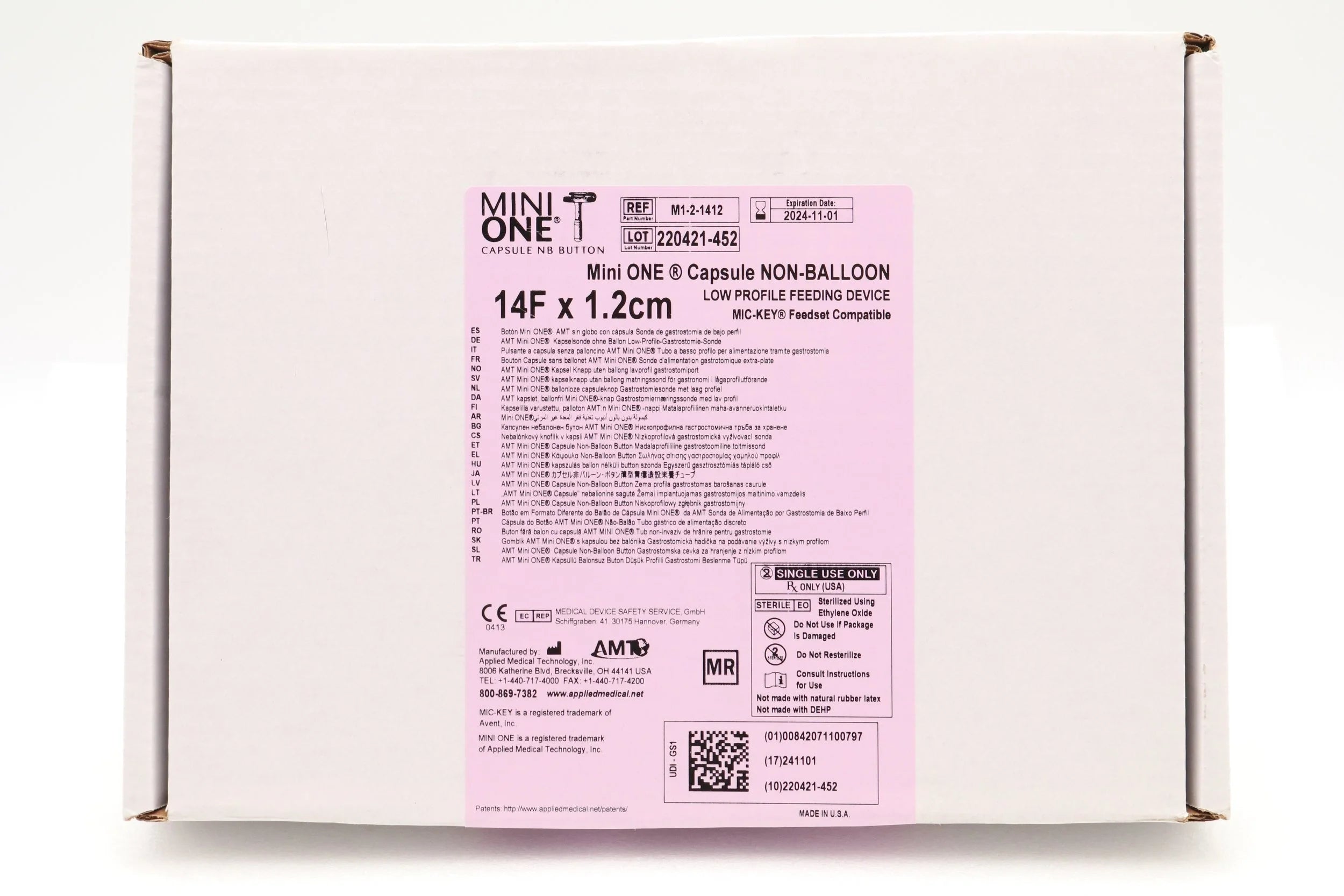 Applied Medical Technology | M1-2-1412 | MINI ONE CAPSULE NON-BALLOON LOW PRO FEEDING DEVICE, 14FR X 1.2CM