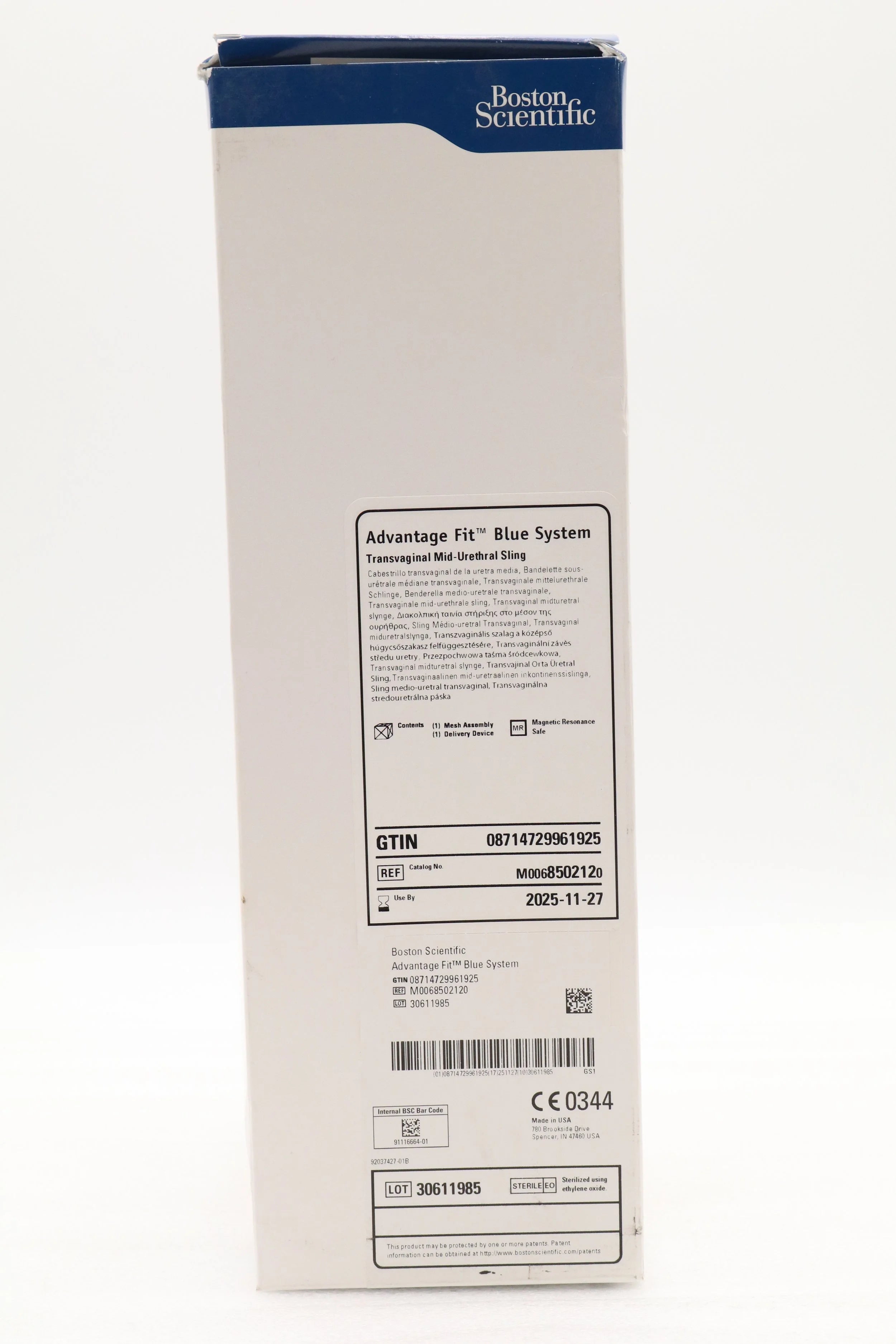 Boston Scientific | 850212 | 850-212 M0068502120 ADVANTAGE FIT BLUE SYSTEM TRANSVAGINAL MID-URETHRAL SLING
