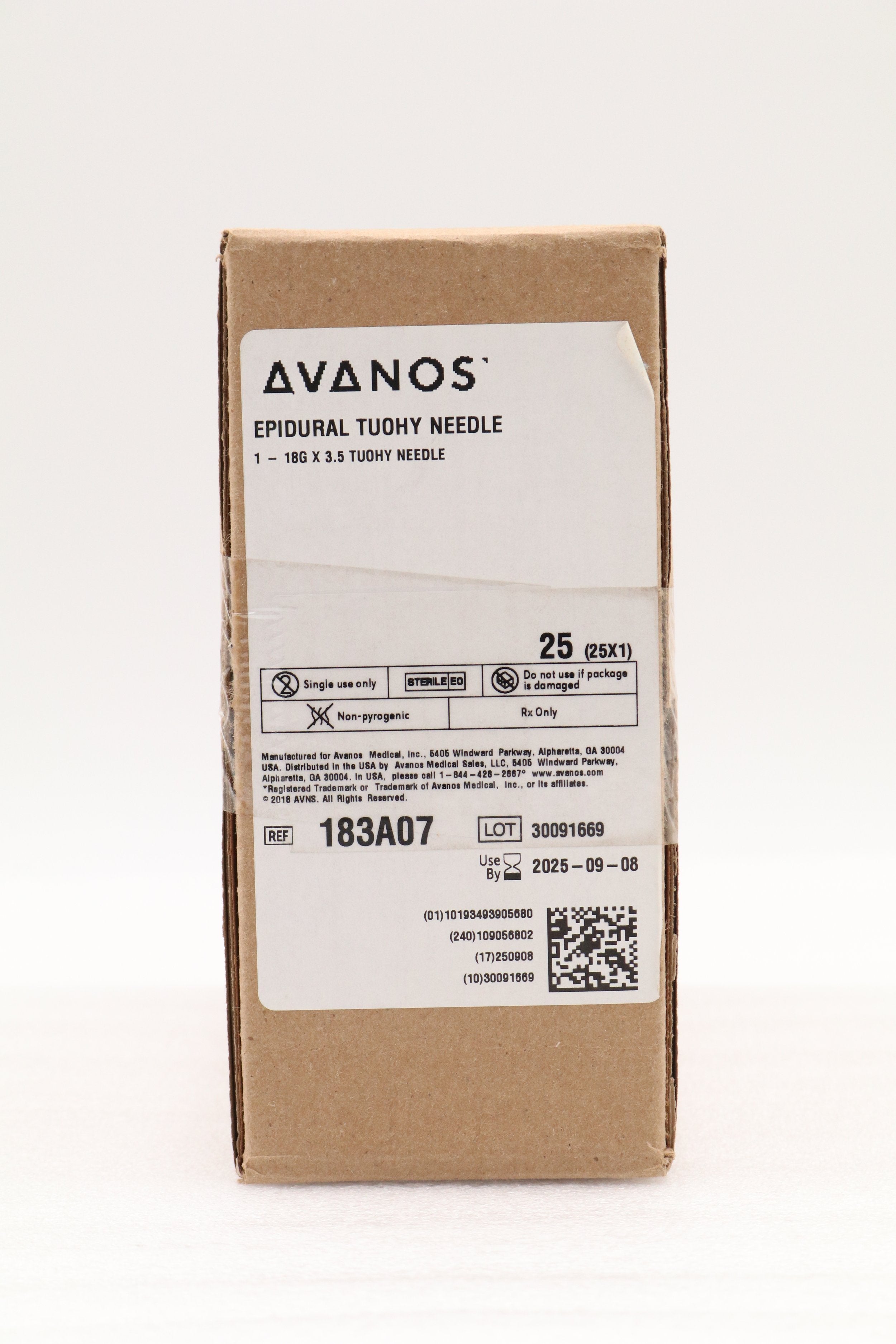 Avanos Medical | 183A07 | Needle Epidural Touhy 18Gx3.5