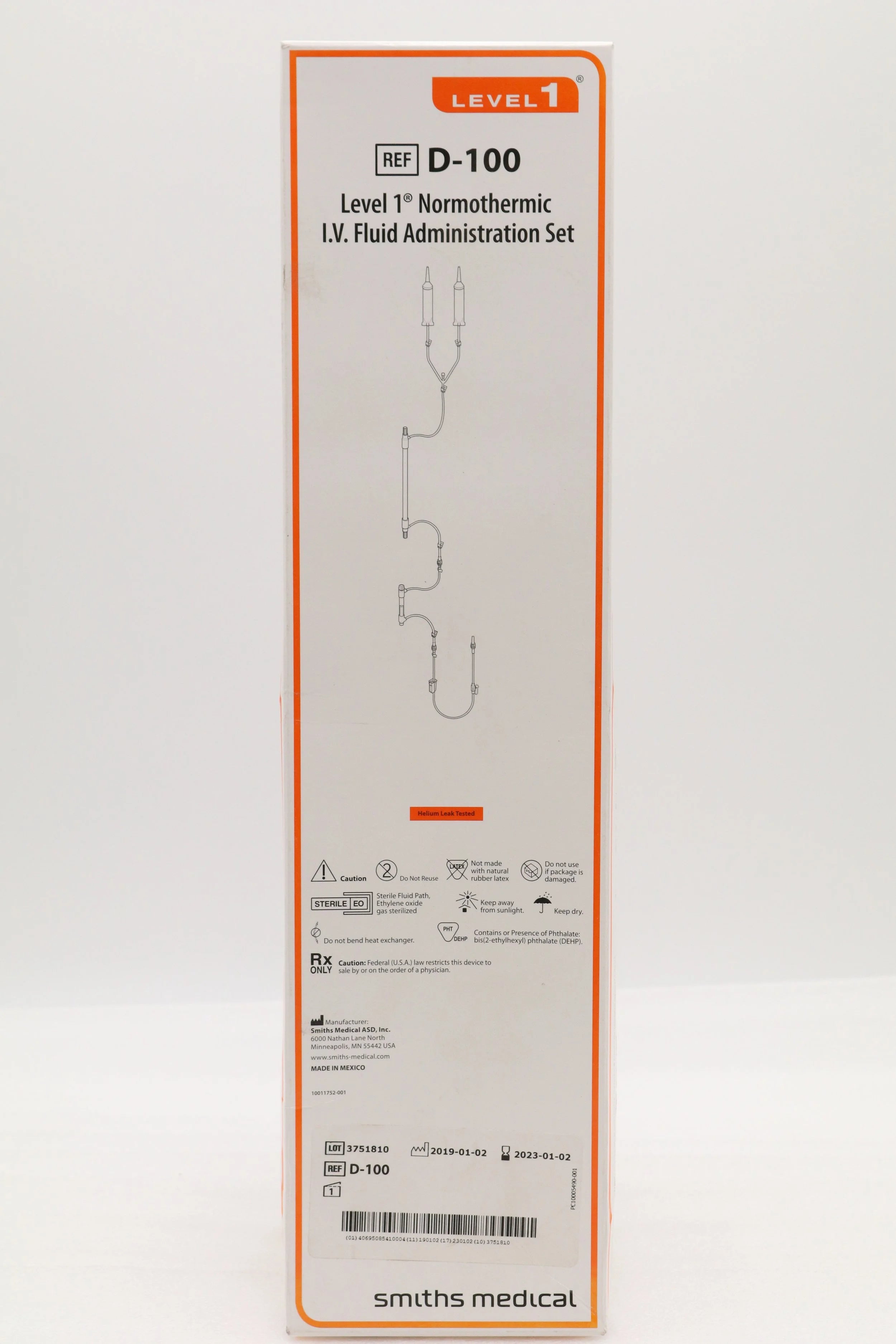 Smiths Medical | D-100 | LEVEL 1 NORMOTHERMIC IV FLUID ADMINISTRATION SET