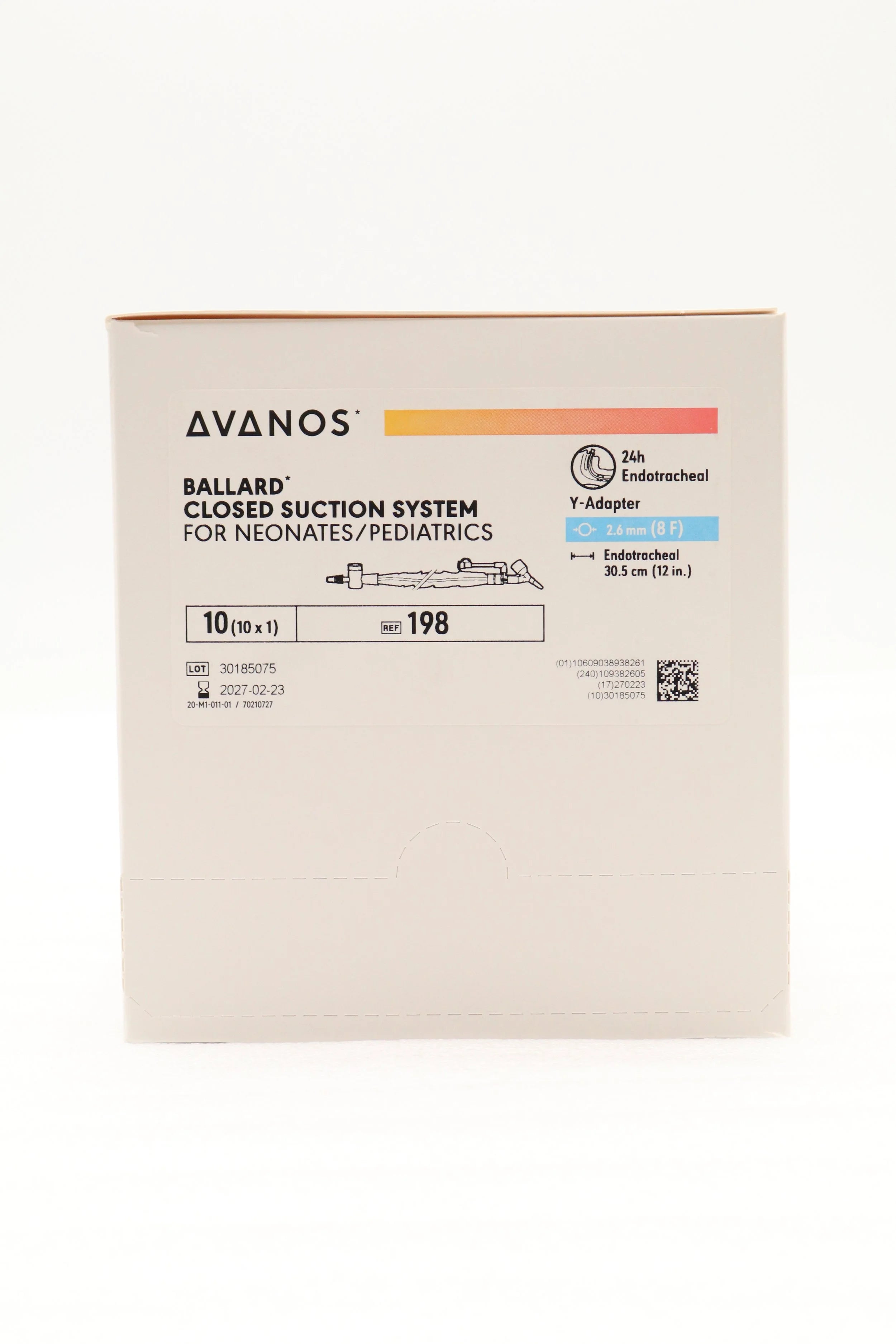Avanos Medical | 198 | CSS FOR NEONATES/PEDIATRICS, Y-ADAPTER, ENDOTRACHEAL, 8F X 30.5CM