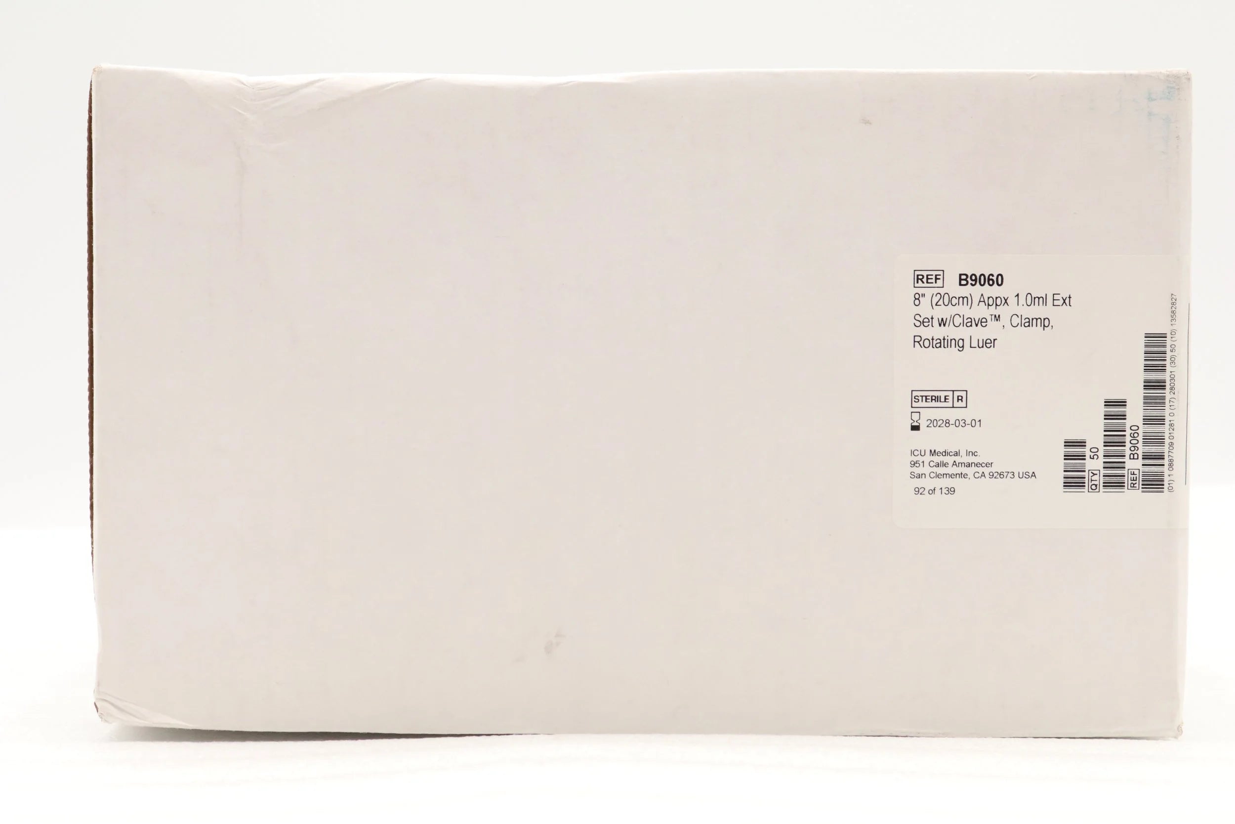ICU Medical | B9060 | Extension Set w/Clave Non-DEHP 8"