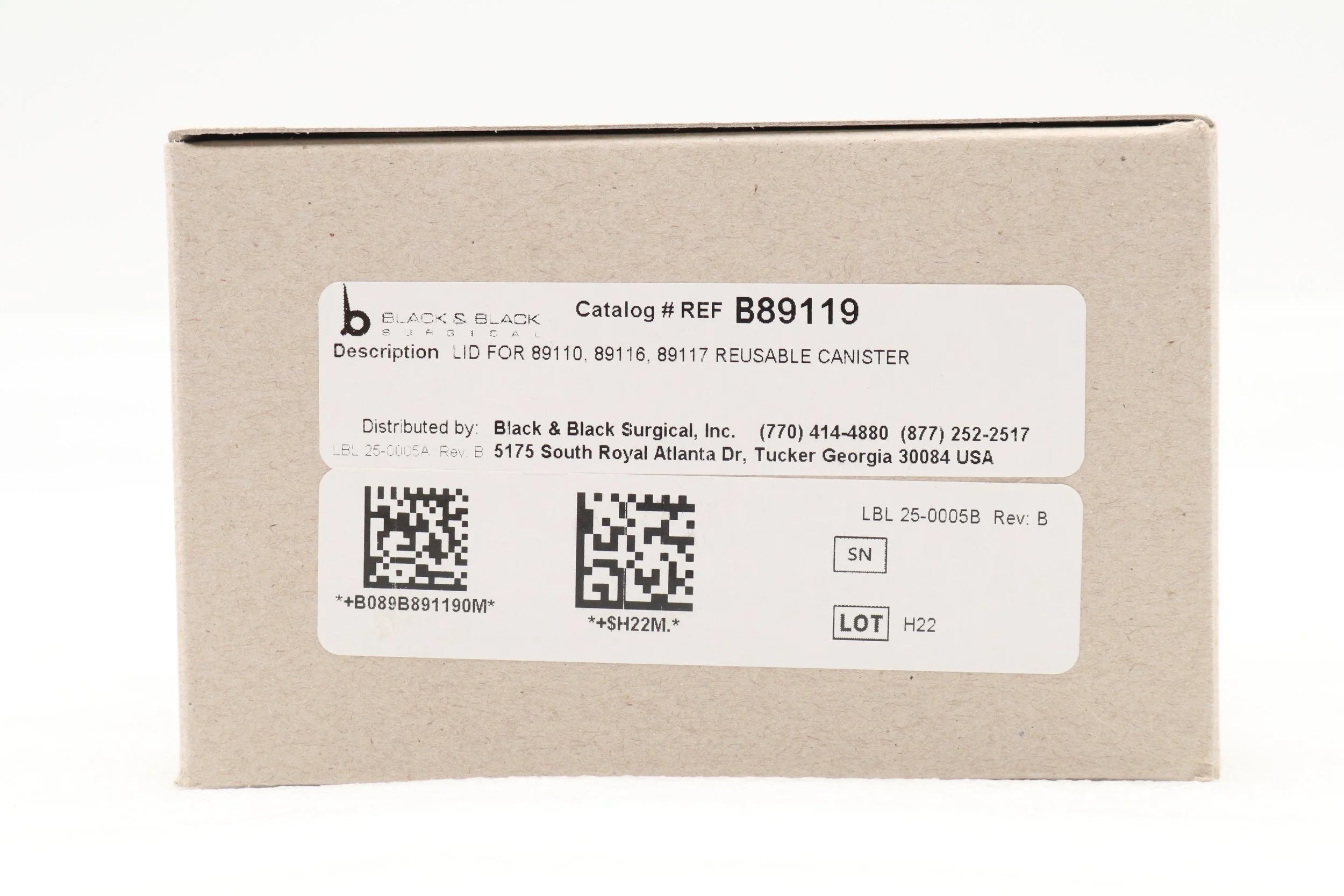 Black & Black Surgical | B89119 | SURGICAL LID FOR 89110, 89116, 89117 REUSABLE CANISTER