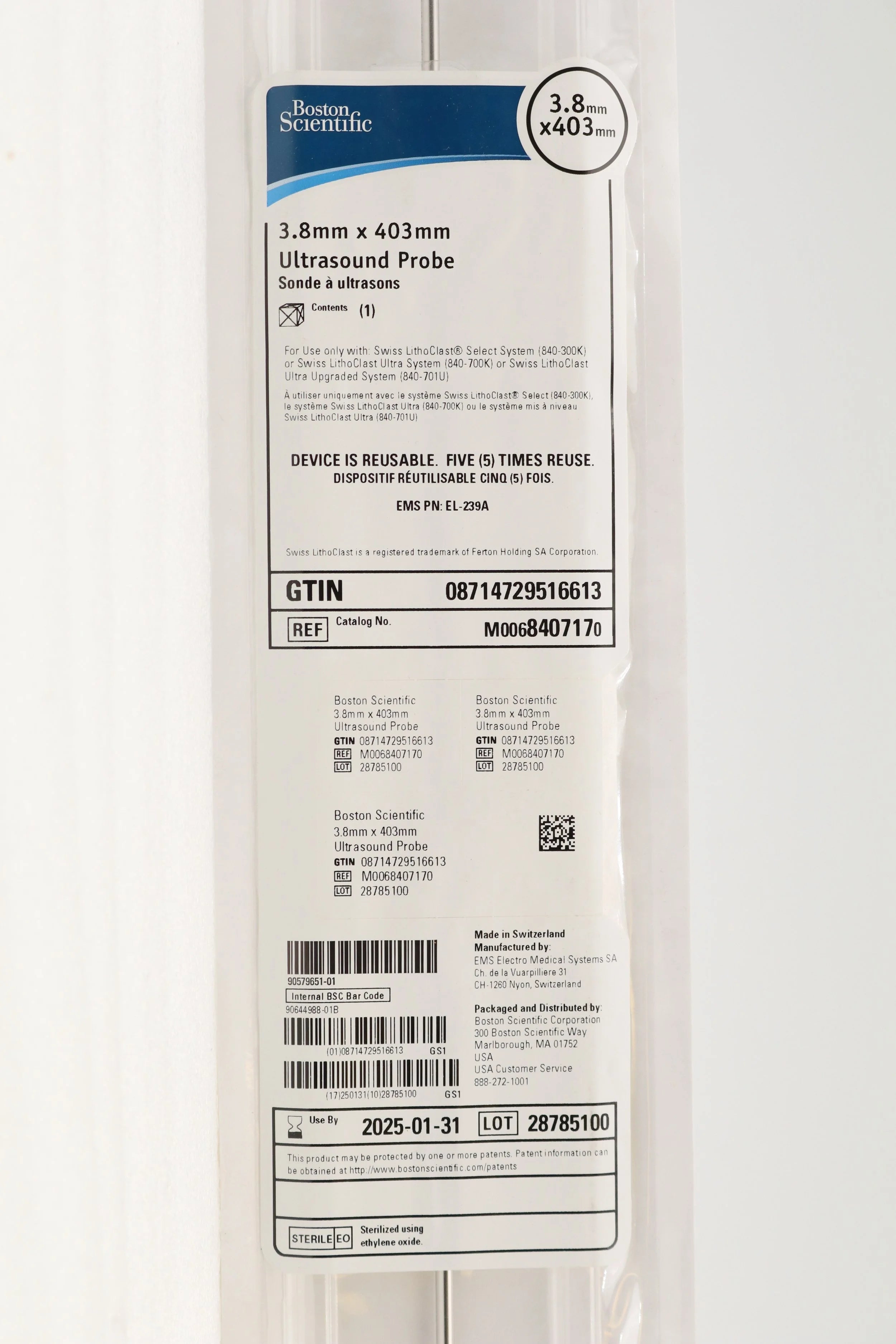 Boston Scientific | 840717 | 3.8MM X 403MM ULTRASOUND PROBE (M0068407170)