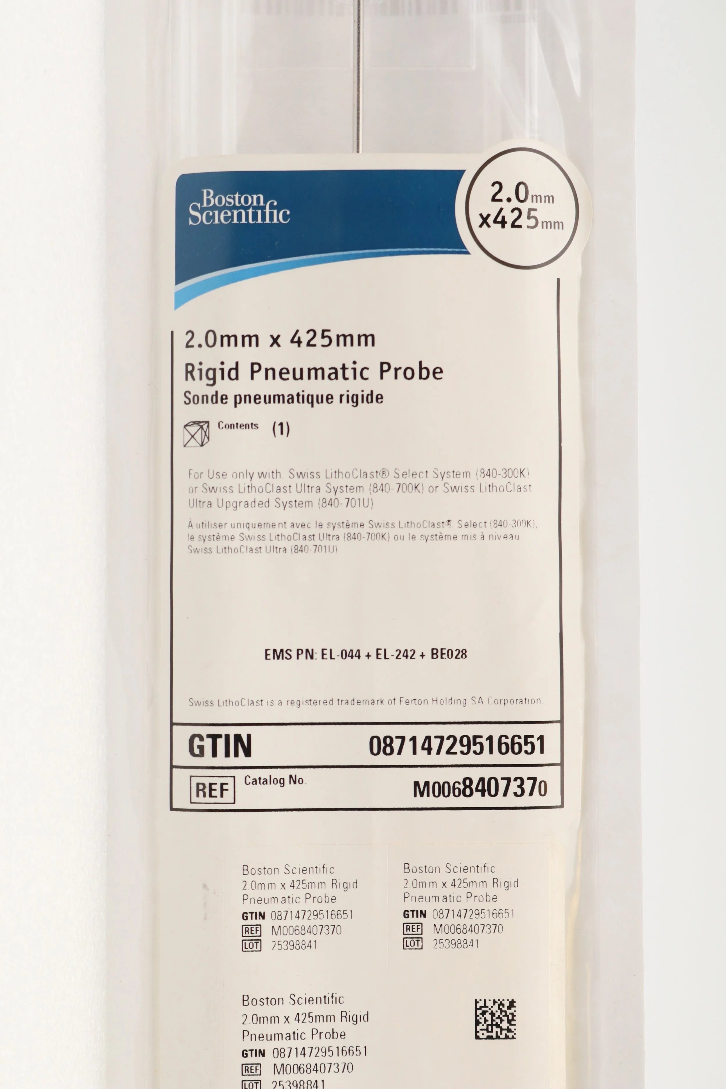 Boston Scientific | 840737 | 2.0MM X 425MM RIGID PNEUMATIC PROBE (M0068407370)