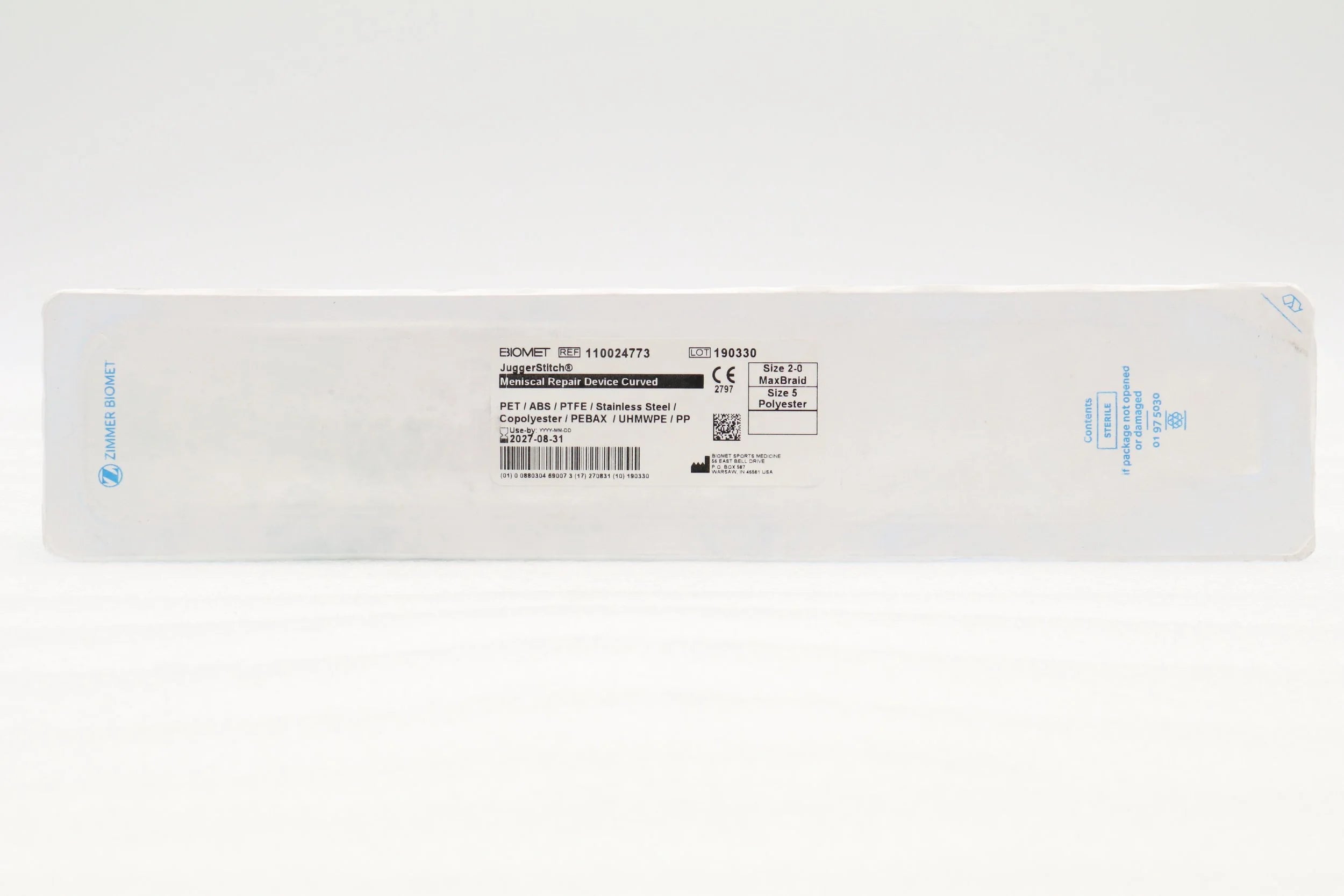 Zimmer Biomet | 110024773 | JuggerStitch Meniscal Repair Device/Implant, Curved