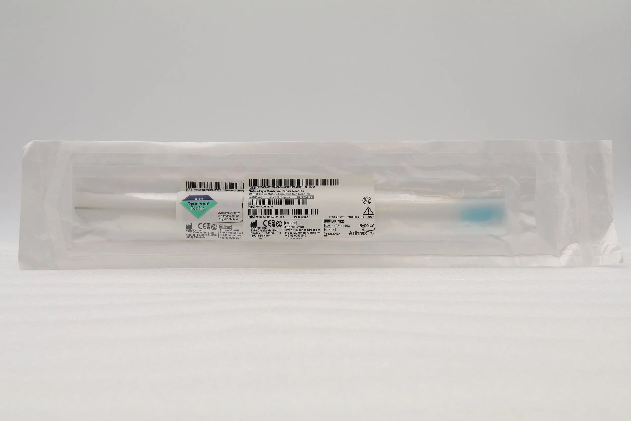 Arthrex | AR-7523 | SutureTape Meniscus Repair Needles with 0.9mm SutureTape & Two Needles