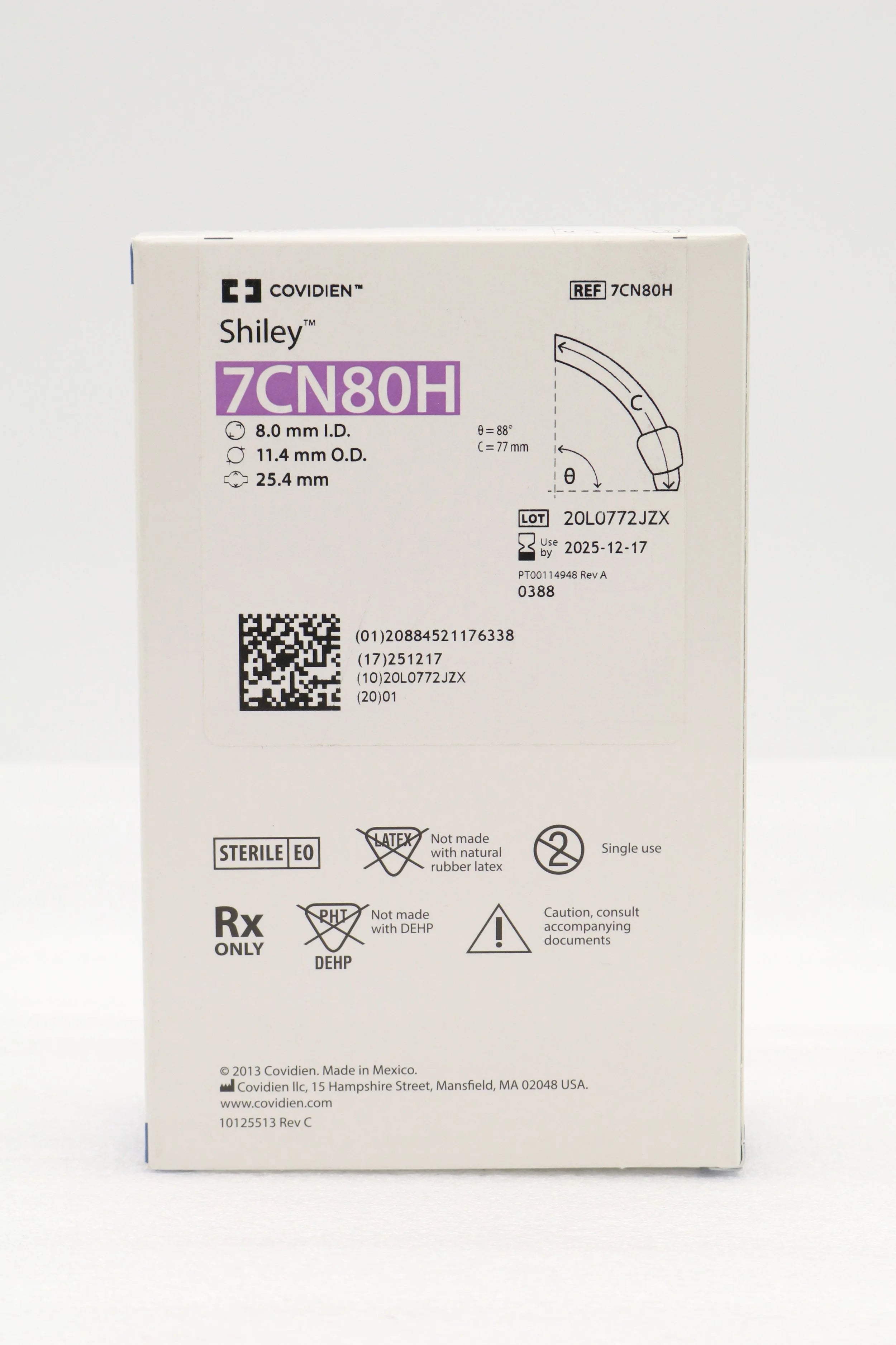 Covidien | 7CN80H | Shiley Flexible Tracheostomy Tube Cuffless, DIC 8.0mm