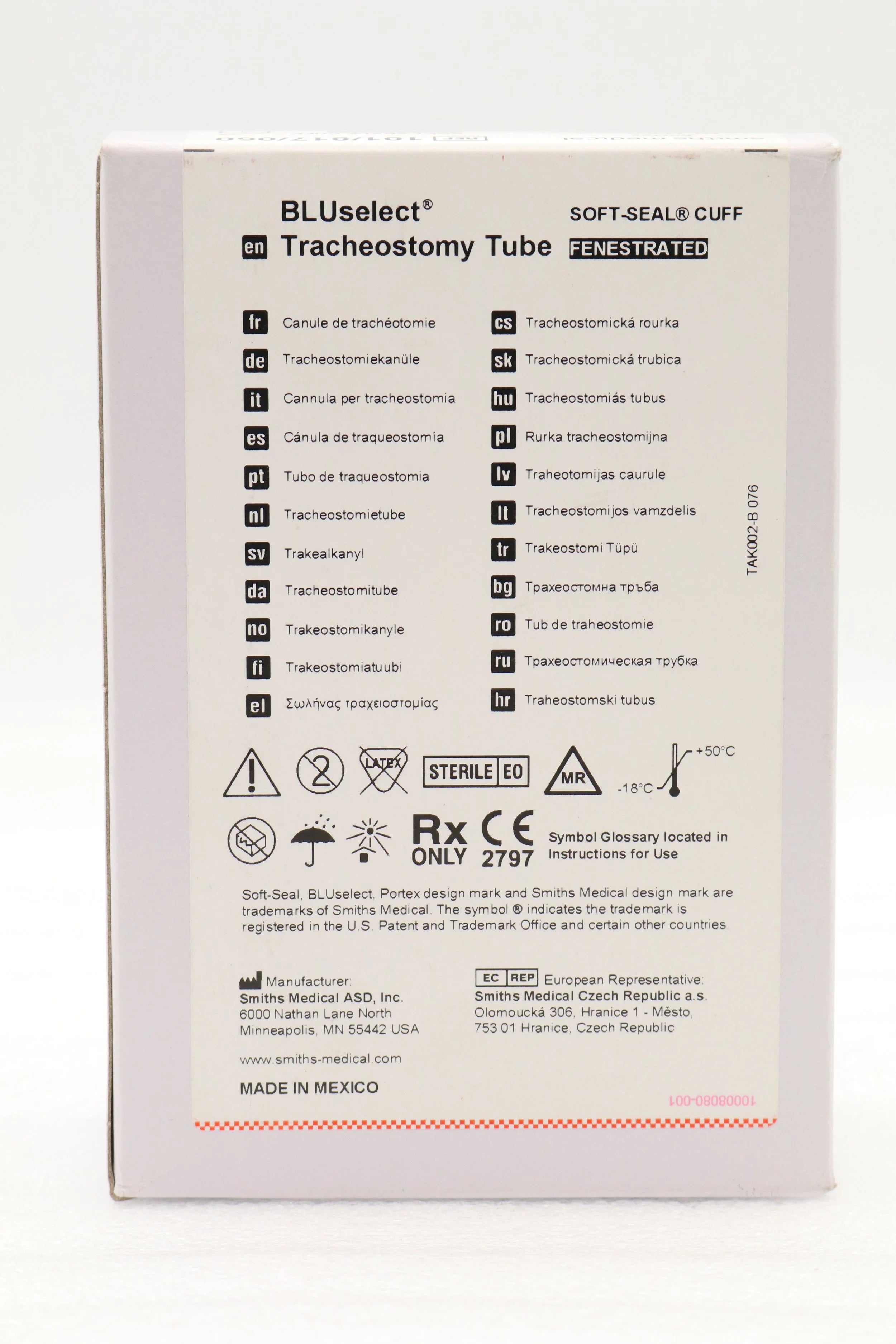 Smiths Medical | 101/817/060 | BLUselect Tracheostomy Tube, Cuffed Soft-Seal, Fenestrated 6.0mm