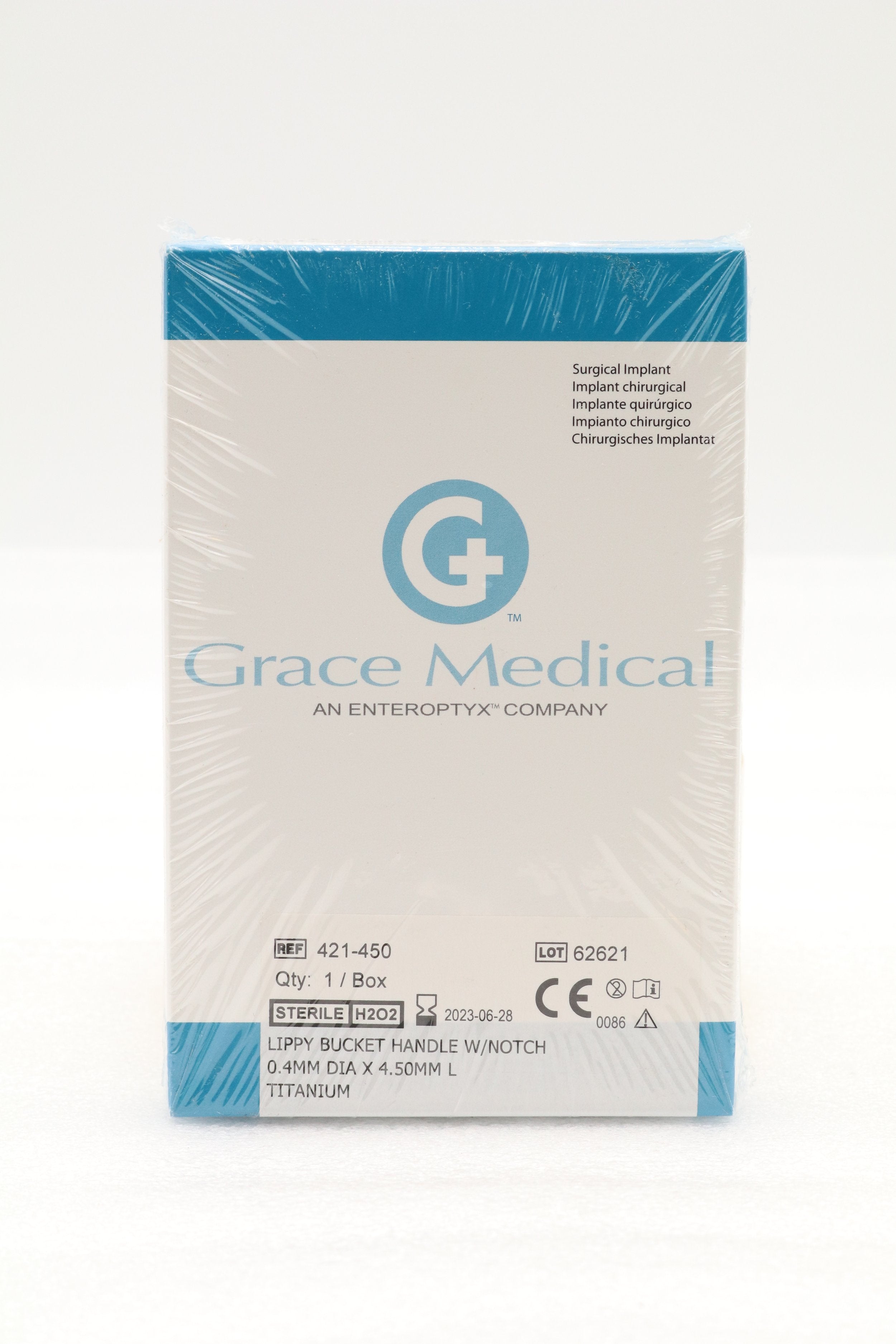 Grace Medical | 421-450 | LIPPY BUCKET HANDLE W/NOTCH 0.4mm X 4.50mm TITANIUM