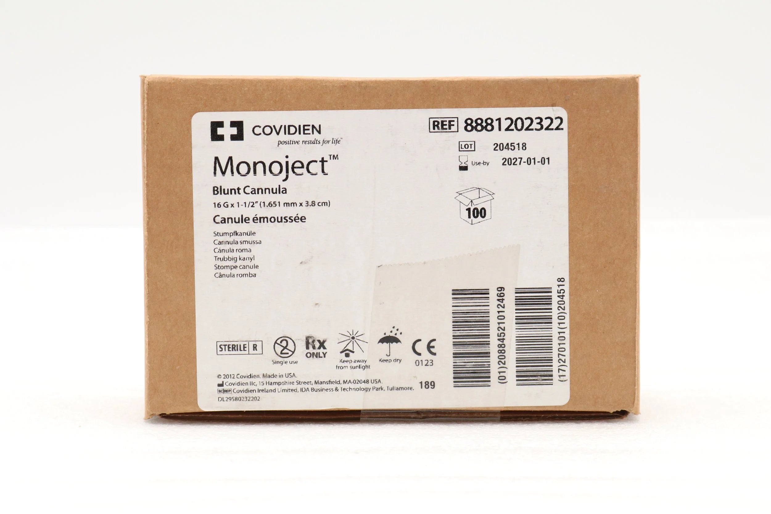 Covidien | 8881202322 | NEEDLE, BLUNT, W/METAL L. L., HUB 16 X1.5