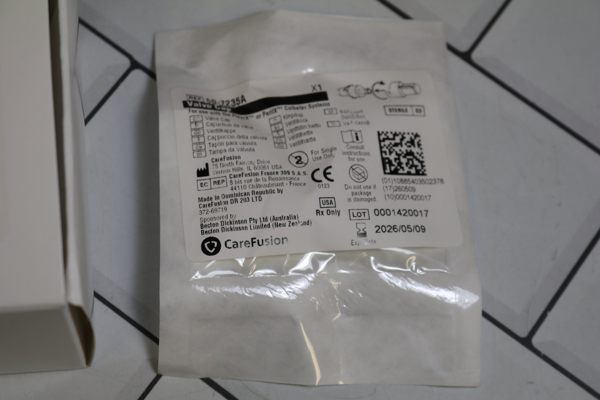 Carefusion | 50-7235A | Valve Cap for use with PleurX or PeritX Catheter Systems