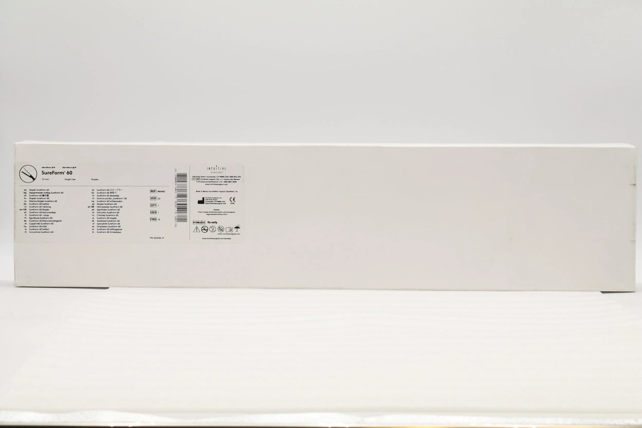 Intuitive Surgical | 480460 | DA VINCI SUREFORM 60 STAPLER, 12MM (12 FIRES)