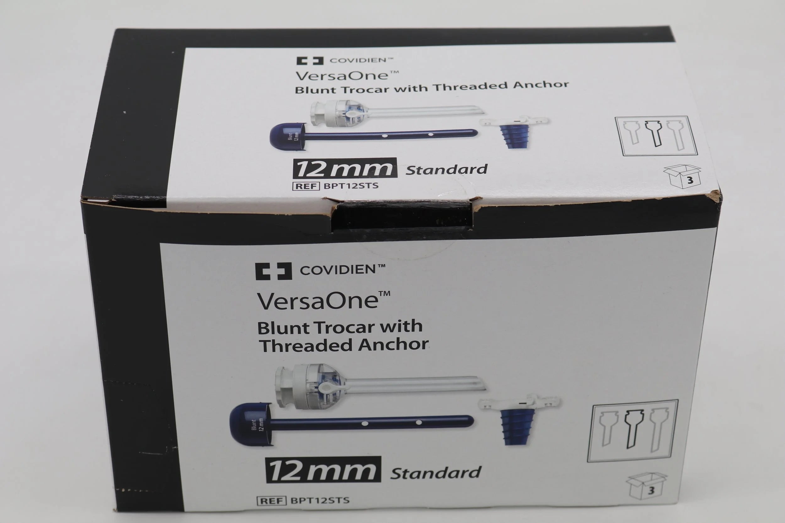Covidien | BPT12STS | VersaOne Blunt Trocar with Threaded Anchor 12mm