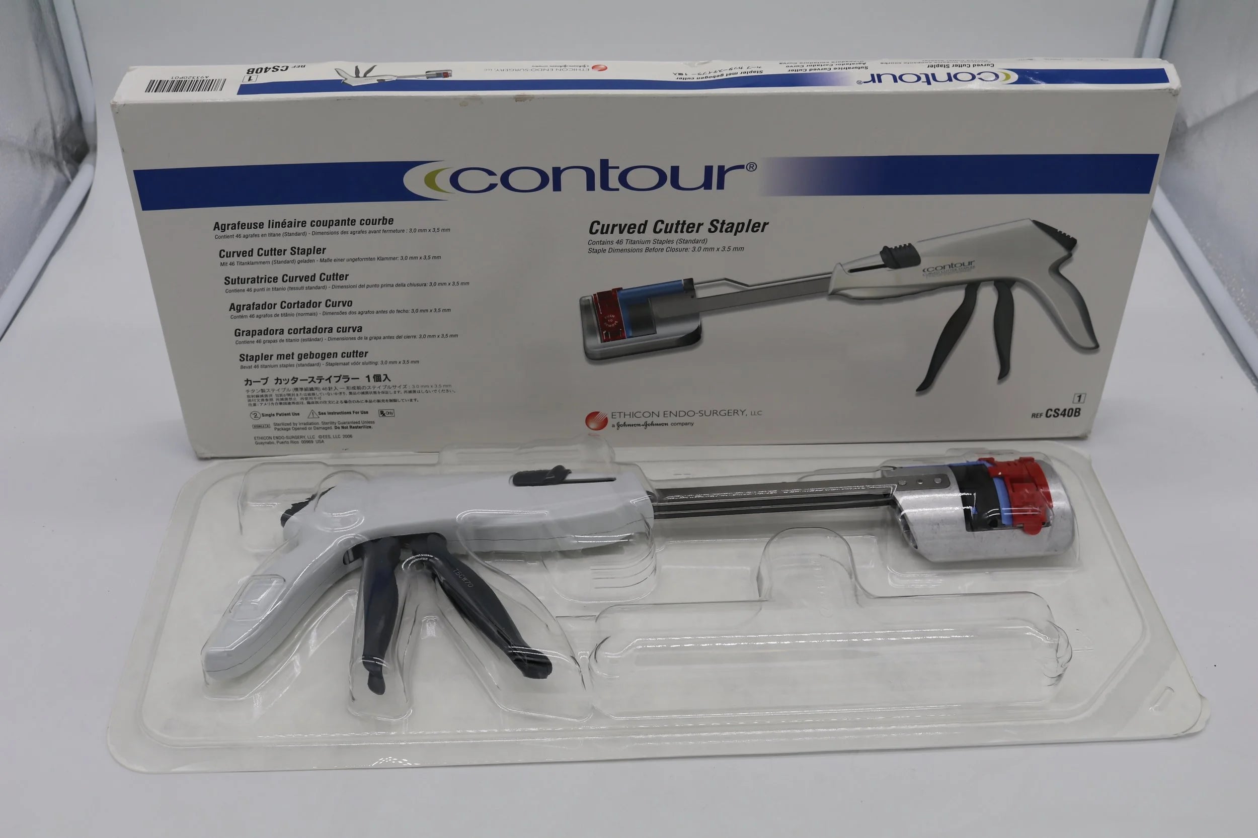 Ethicon | CS40B | CONTOUR Curved Cutter Stapler 40mm Curved Cutter Stapler with Blue Reload
